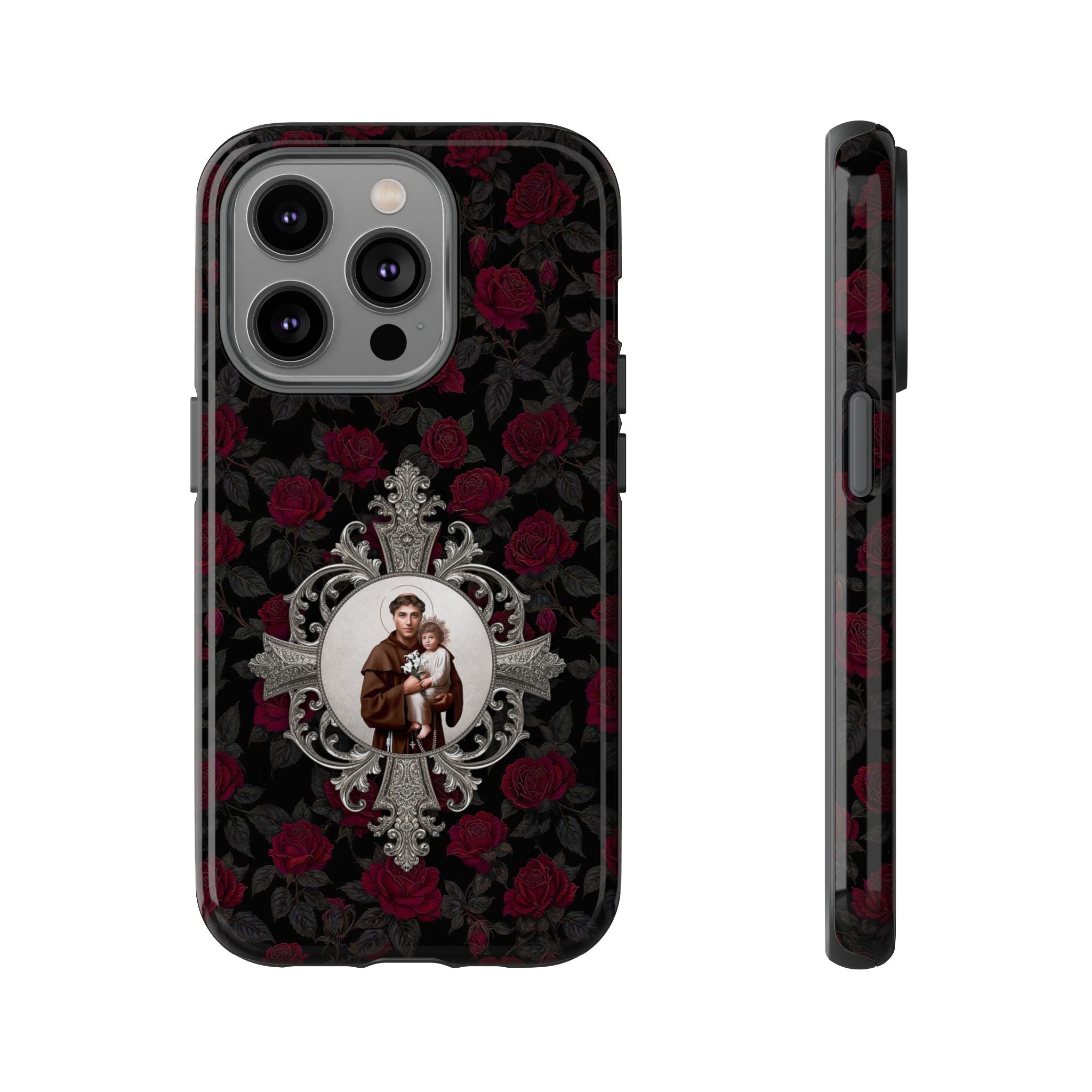 St. Anthony of Padua Hard Phone Case (Roses) - VENXARA®