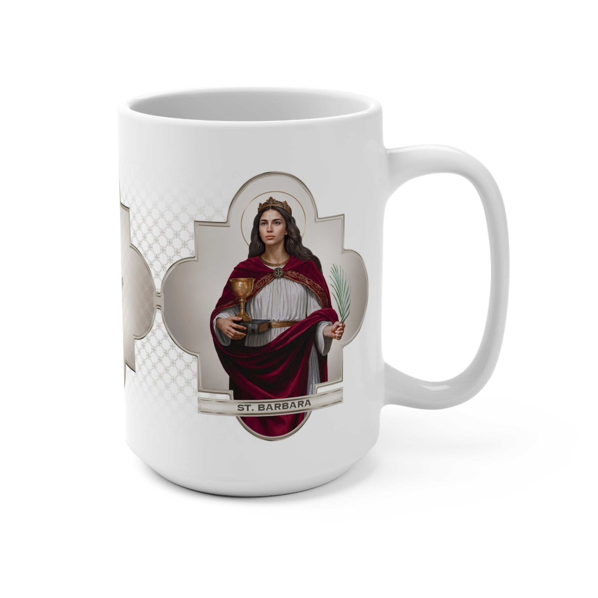 St. Barbara Ceramic Mug (White 15 oz) - VENXARA®