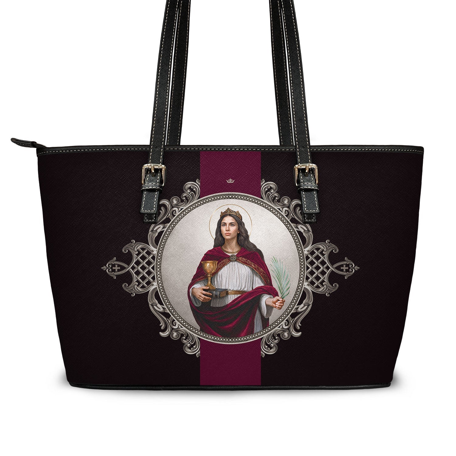 St. Barbara Medallion Tote Bag (Black) - VENXARA®