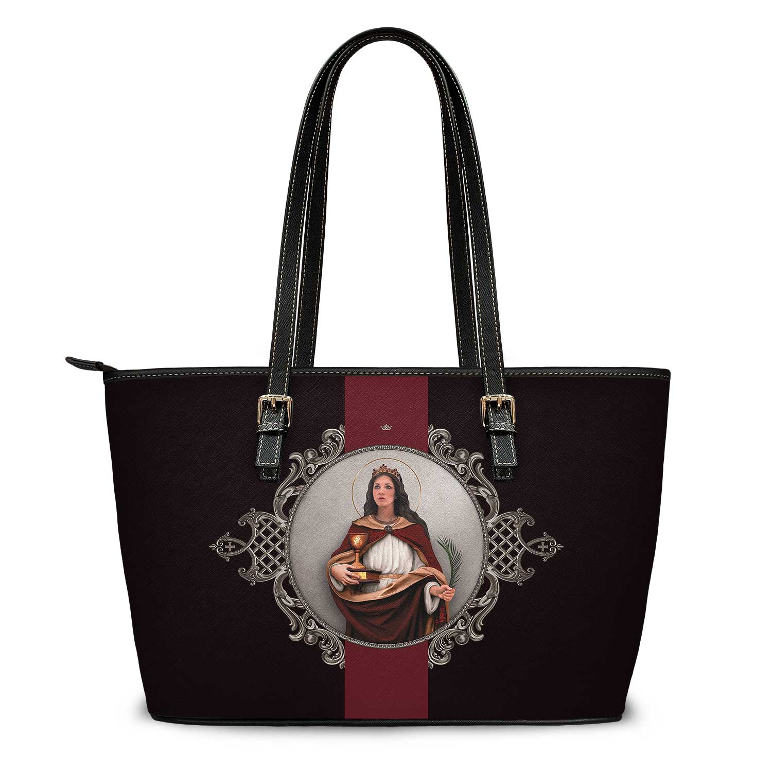 St. Barbara Medallion Tote Bag (Black) - VENXARA®
