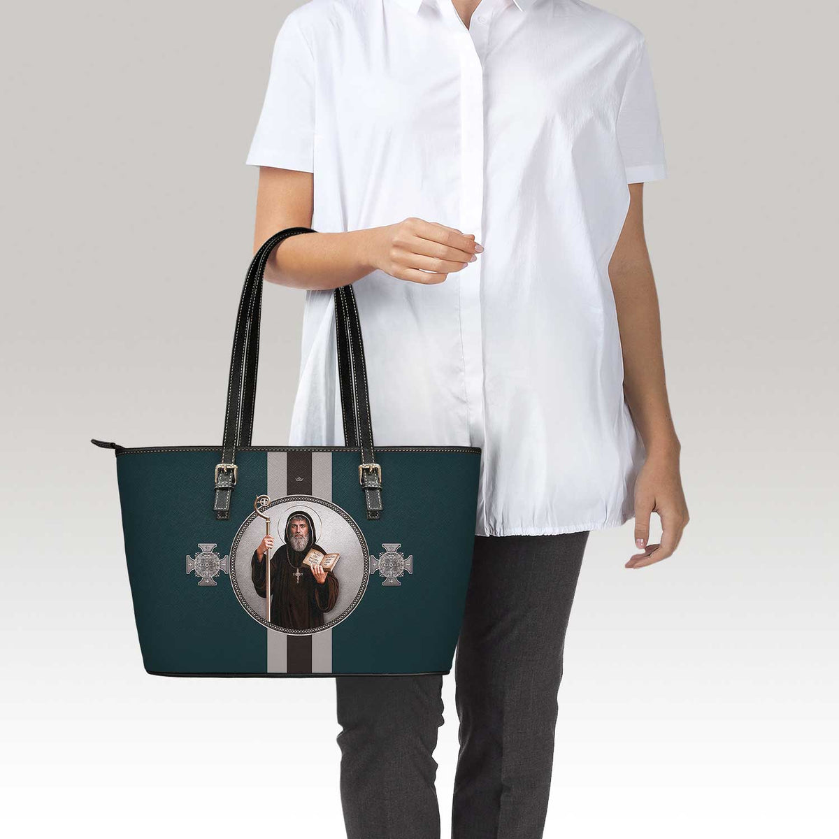 St. Benedict Medallion Tote Bag (Alzavola) Copyright VENXARA