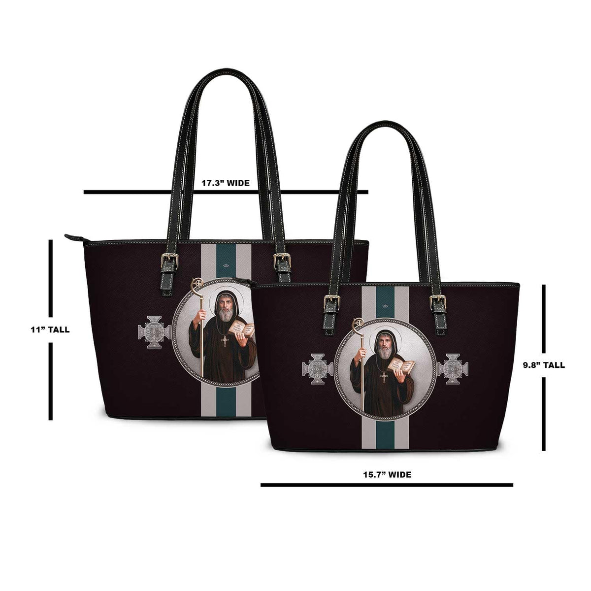 St. Benedict Medallion Tote Bag (Black) Copyright VENXARA