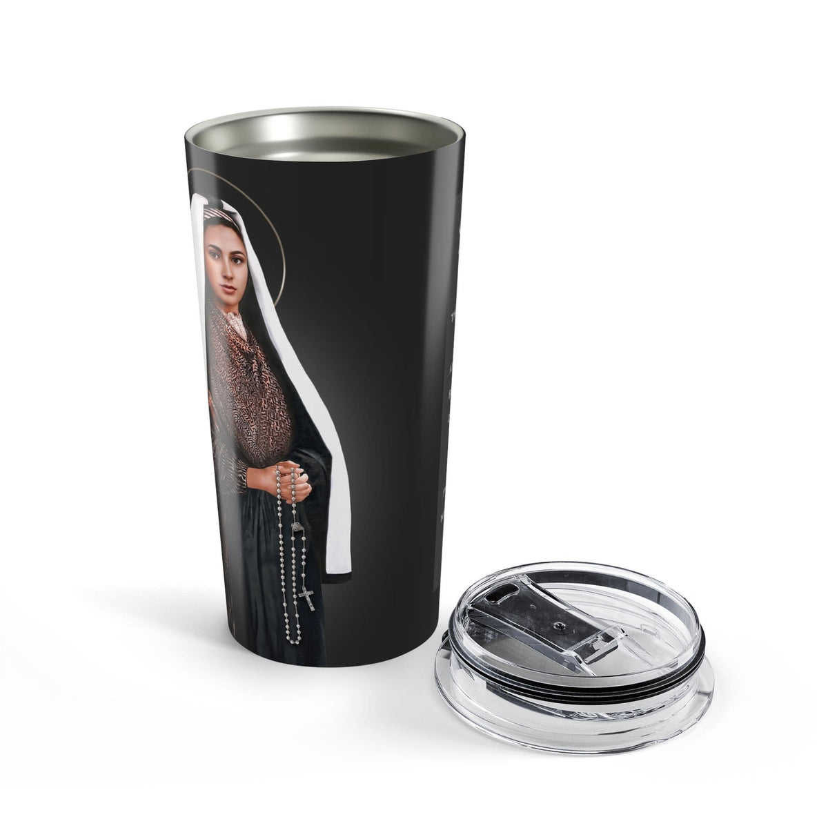 St. Bernadette Ave Maria Prayer Tumbler (Ash 20 oz) Copyright VENXARA