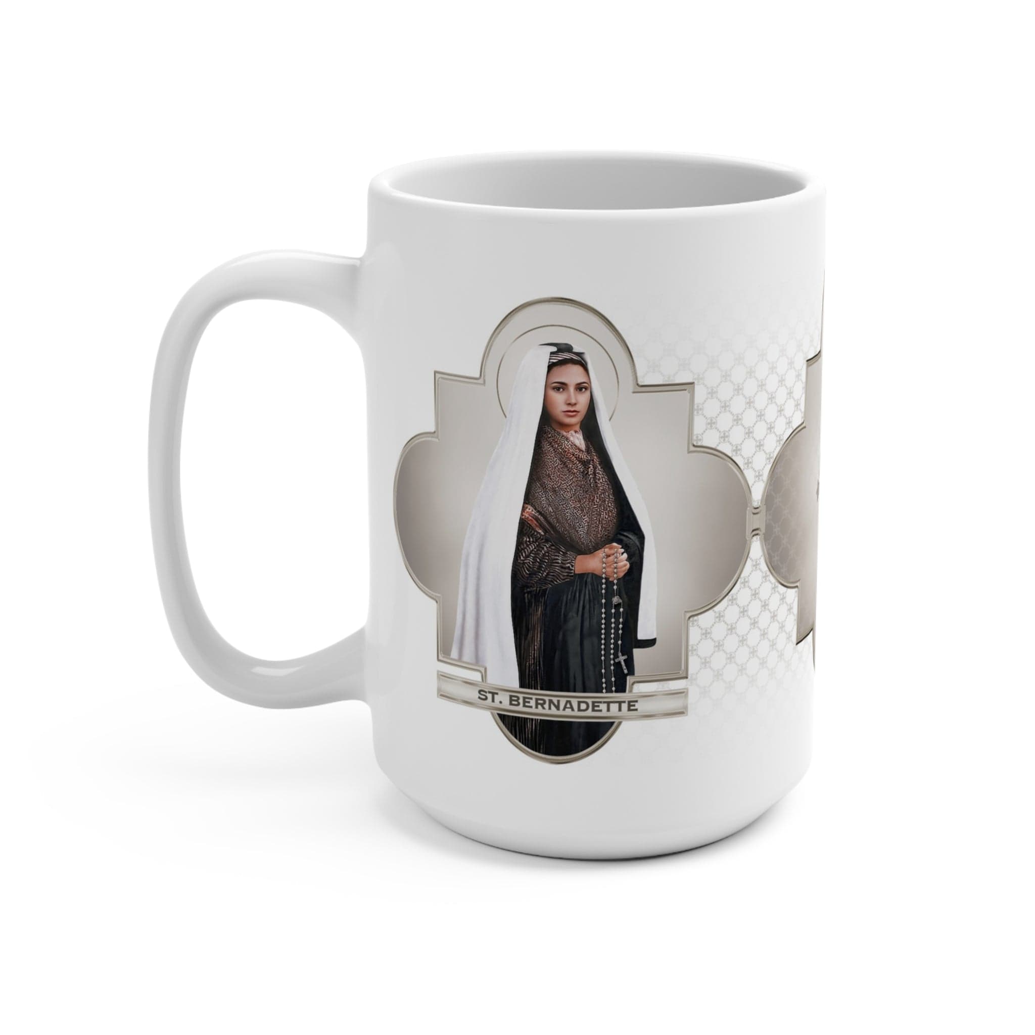 St. Bernadette Ceramic Mug (White 15 oz) Copyright VENXARA