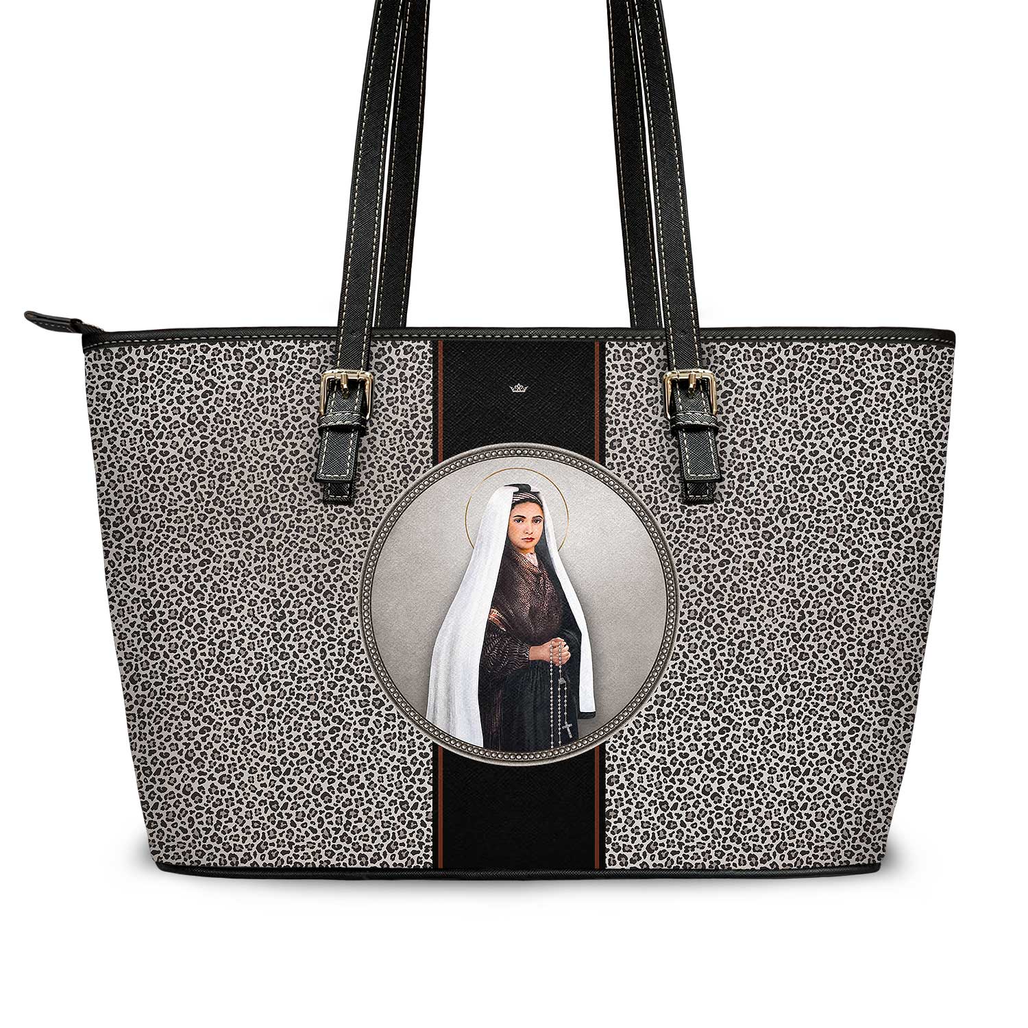 St. Bernadette Medallion Tote Bag (Leopard) - VENXARA®