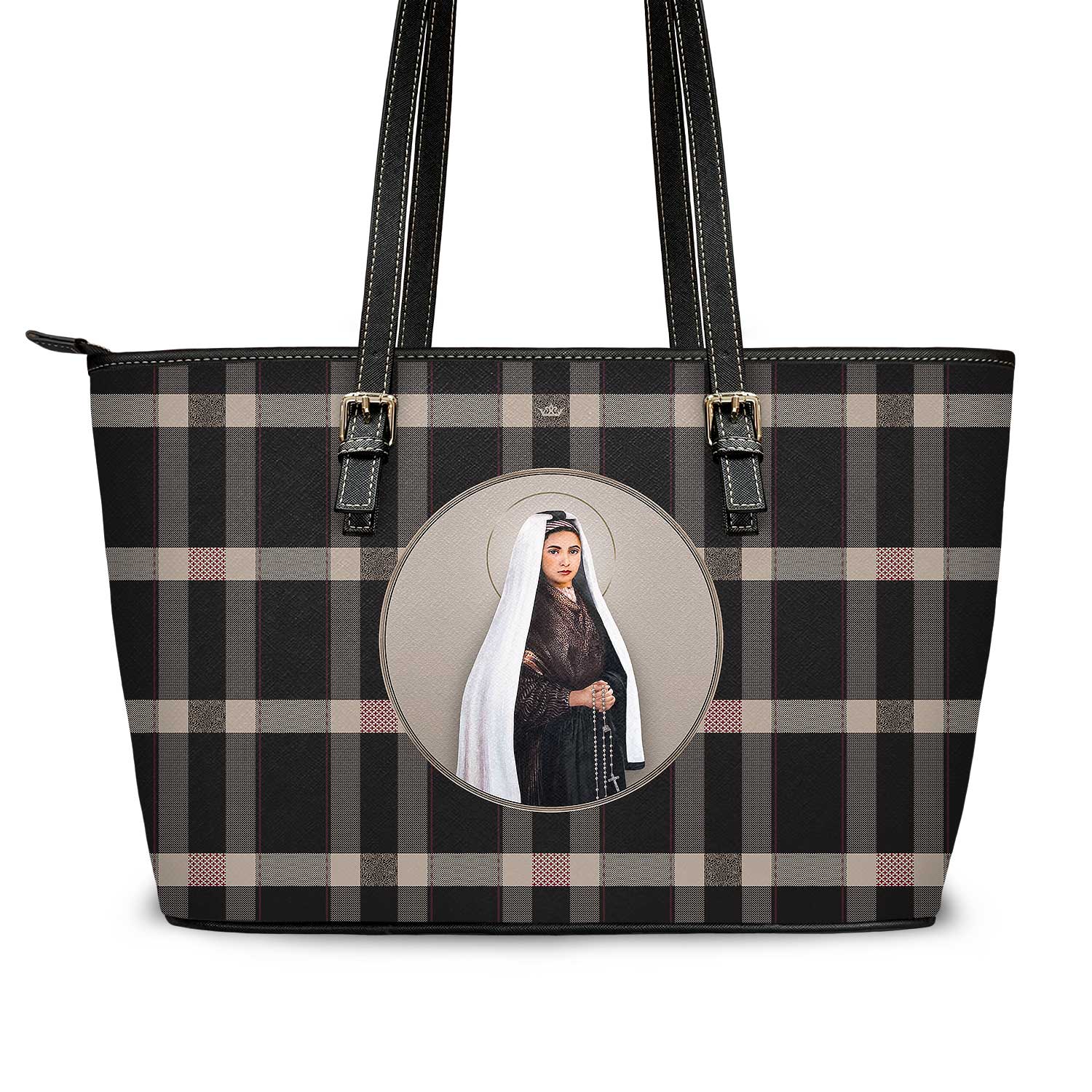 St. Bernadette Tote Bag (Plaid) - VENXARA®