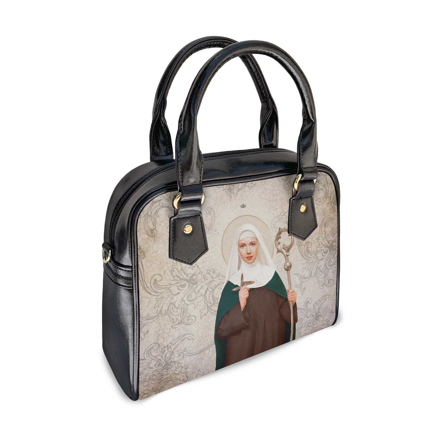 St. Brigid of Ireland Handbag (Floral Patina) - VENXARA®