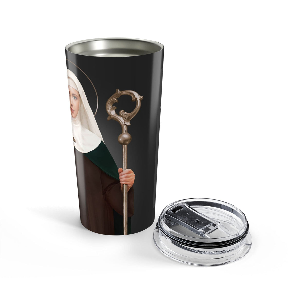 St. Brigid of Ireland Lord's Prayer Tumbler (Ash 20 oz) Copyright VENXARA
