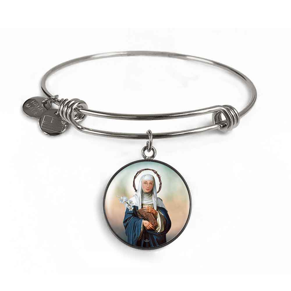 St. Catherine of Siena Charm Bangle Bracelet - VENXARA®