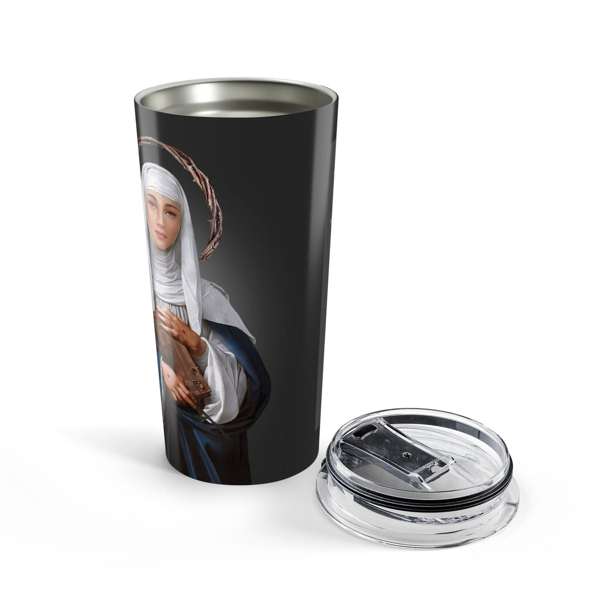 St. Catherine of Siena Lord's Prayer Tumbler (Ash 20 oz) Copyright VENXARA