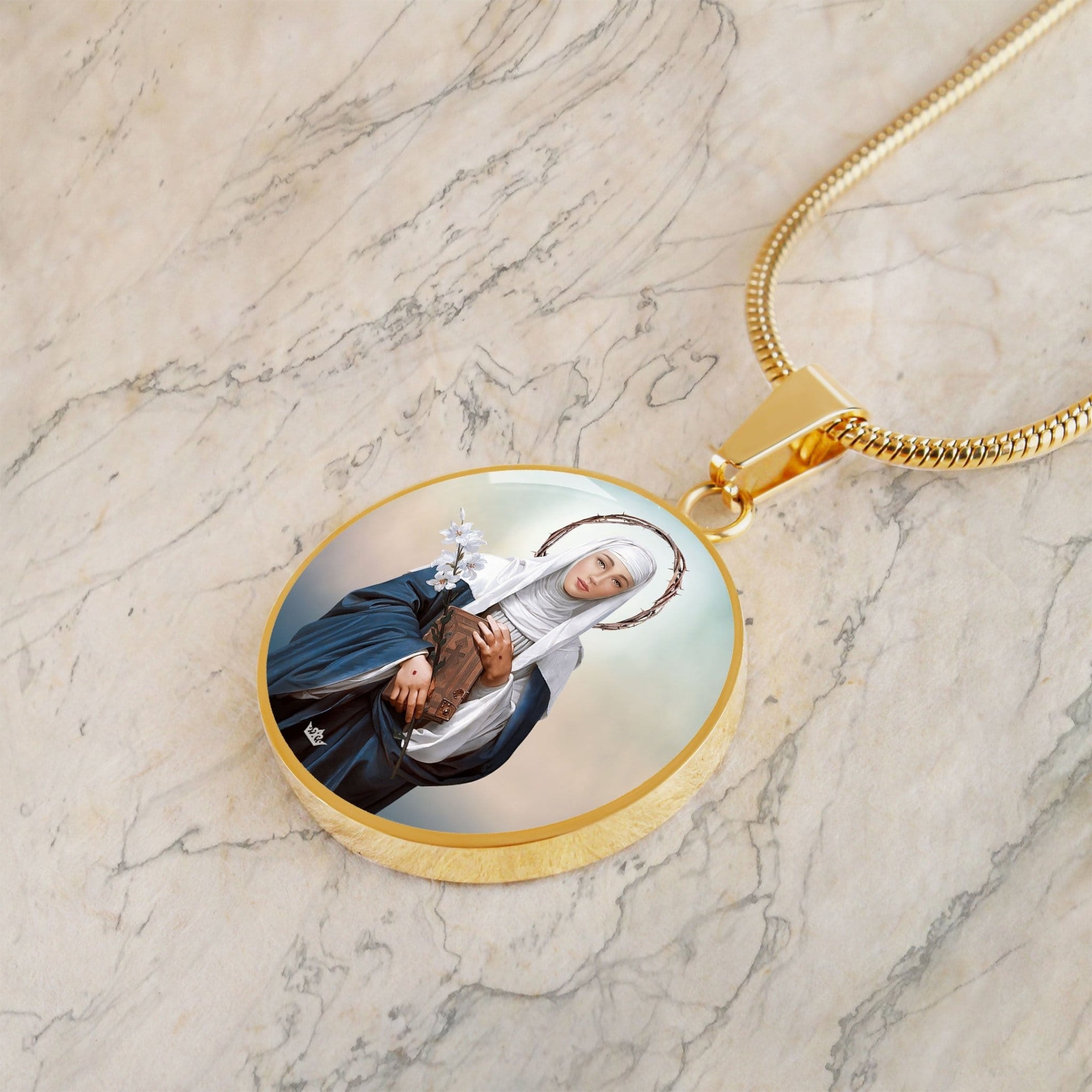 St. Catherine of Siena Pendant Necklace Copyright VENXARA