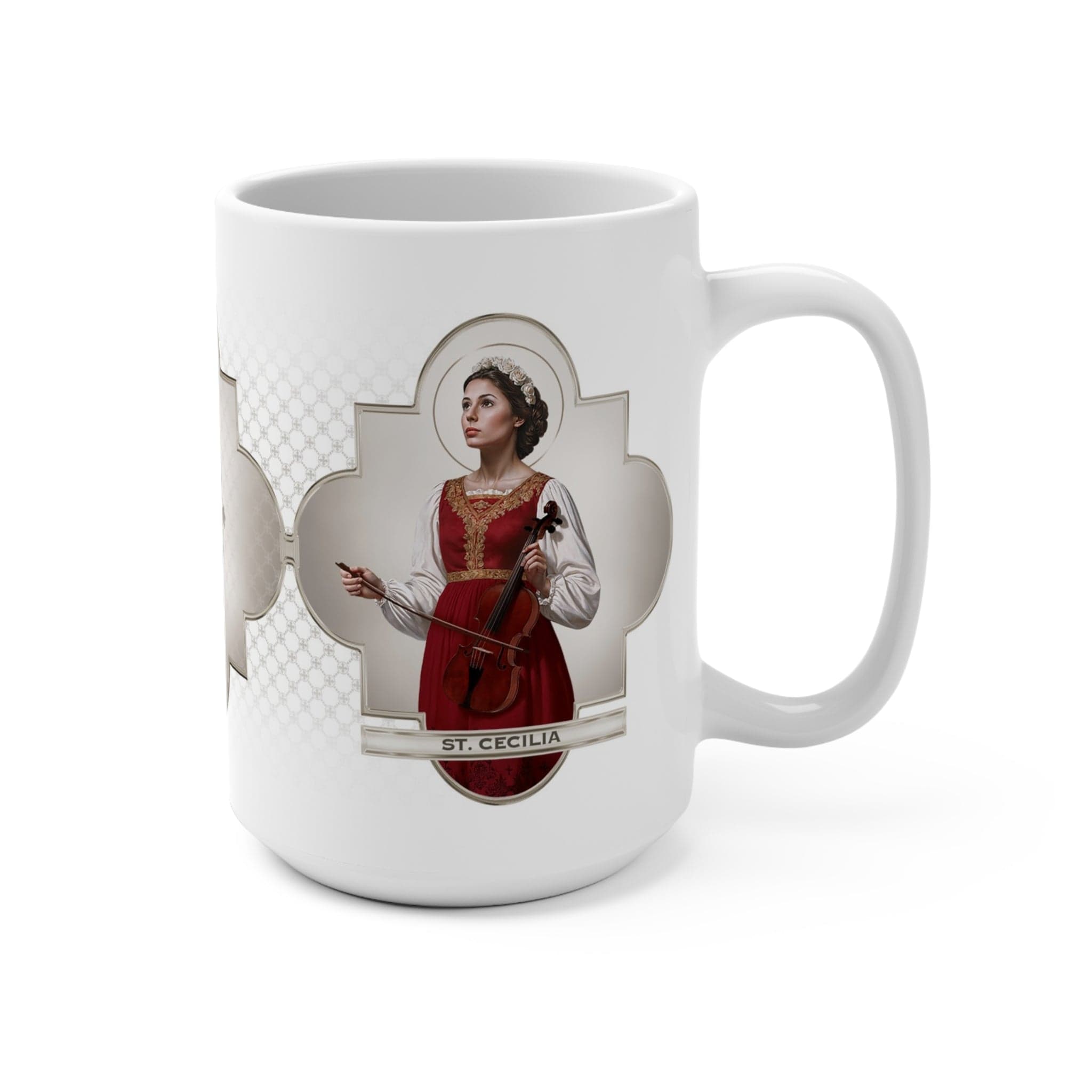 St. Cecilia Ceramic Mug (White 15 oz) Copyright VENXARA