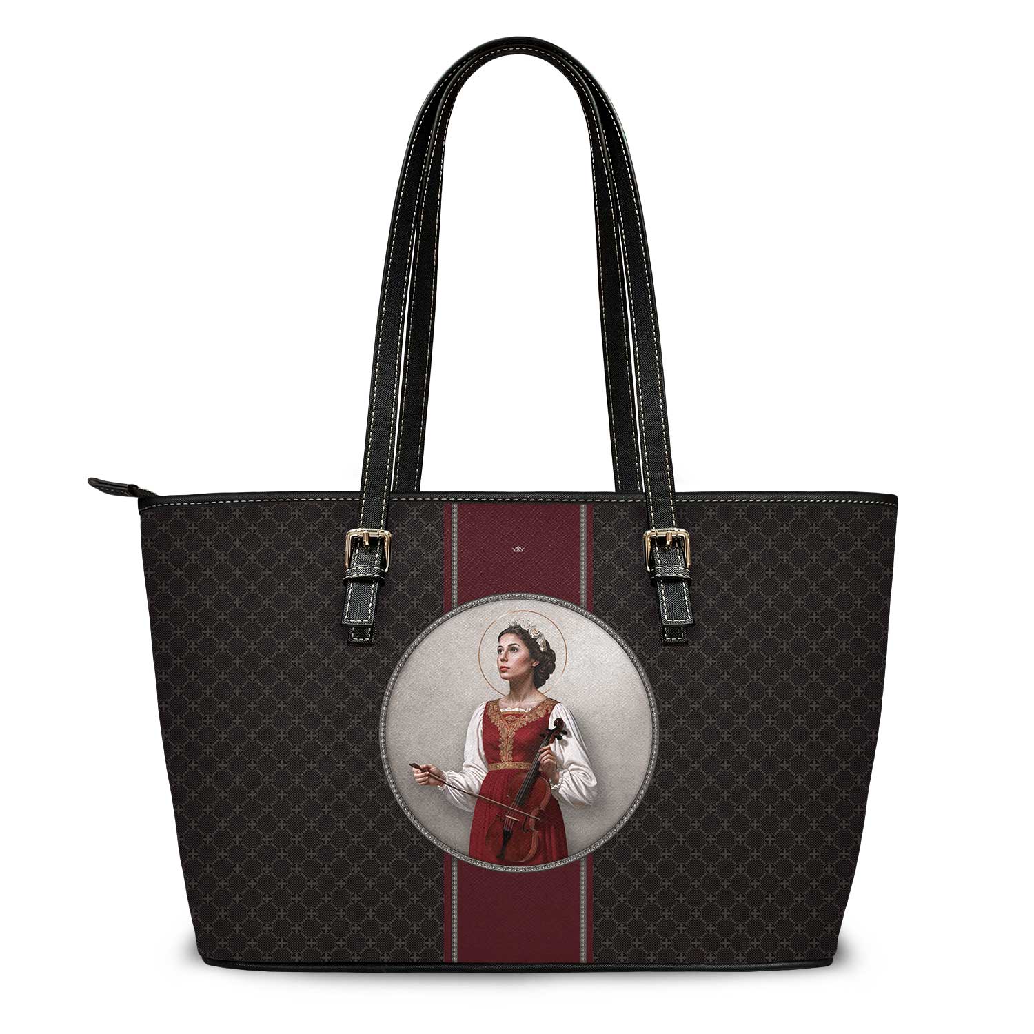 St. Cecilia Medallion Tote Bag (Charcoal) - VENXARA®