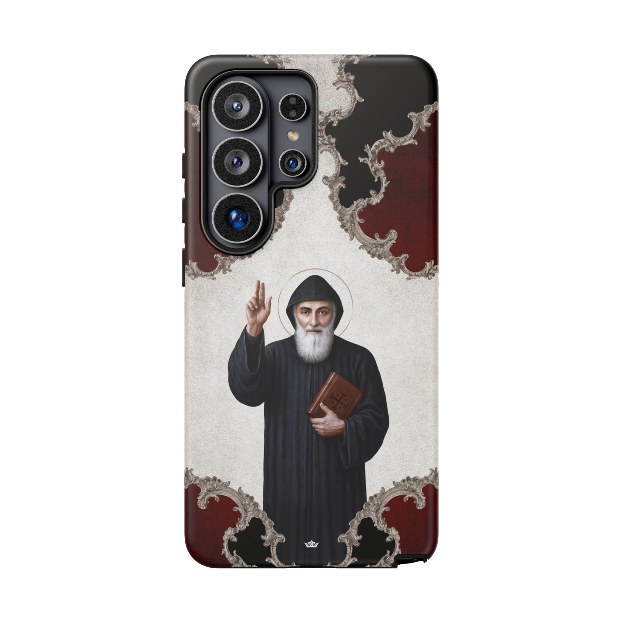 St. Charbel Hard Phone Case (Baroque Mahogany) Copyright VENXARA