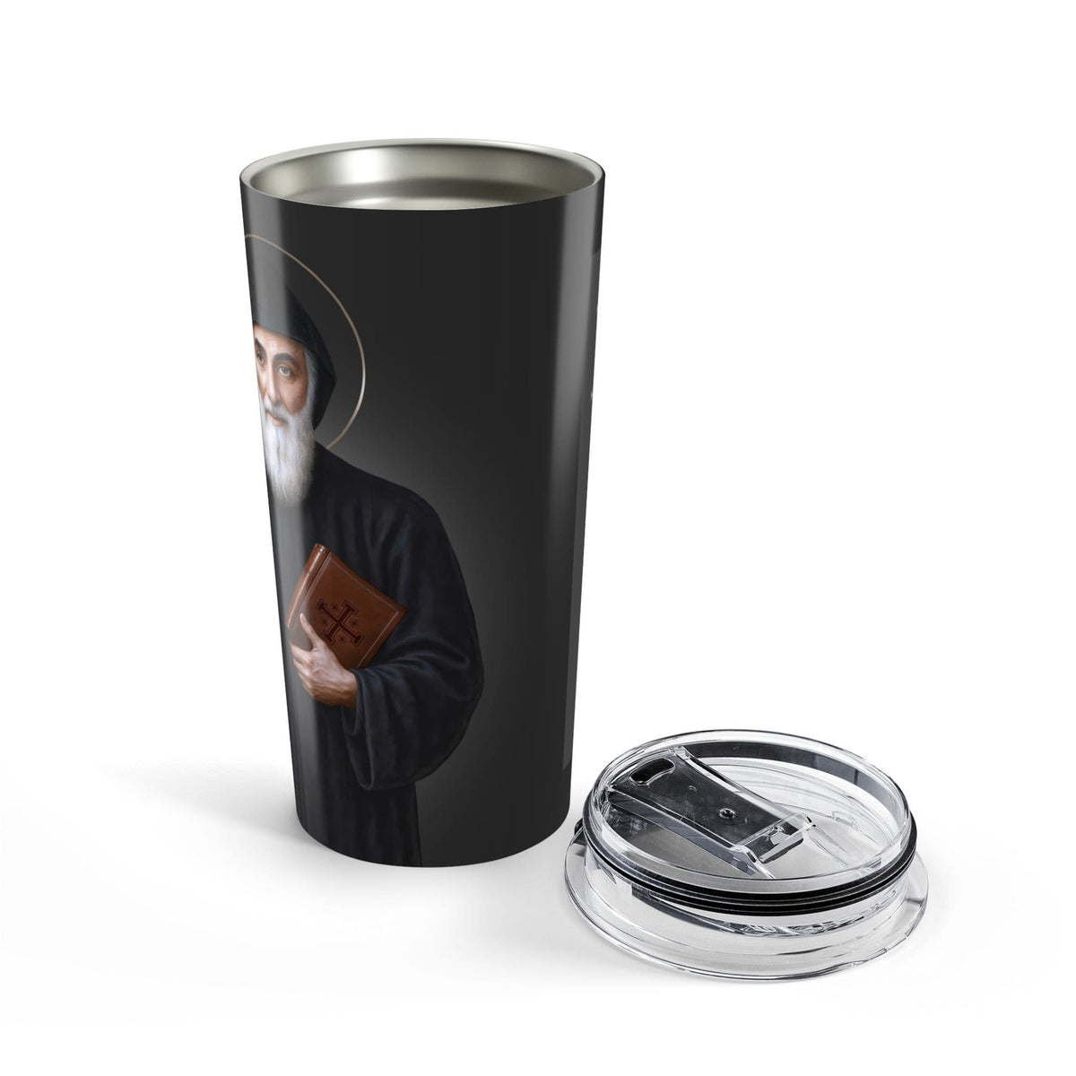 St. Charbel Lord's Prayer Tumbler (Ash 20 oz) Copyright VENXARA