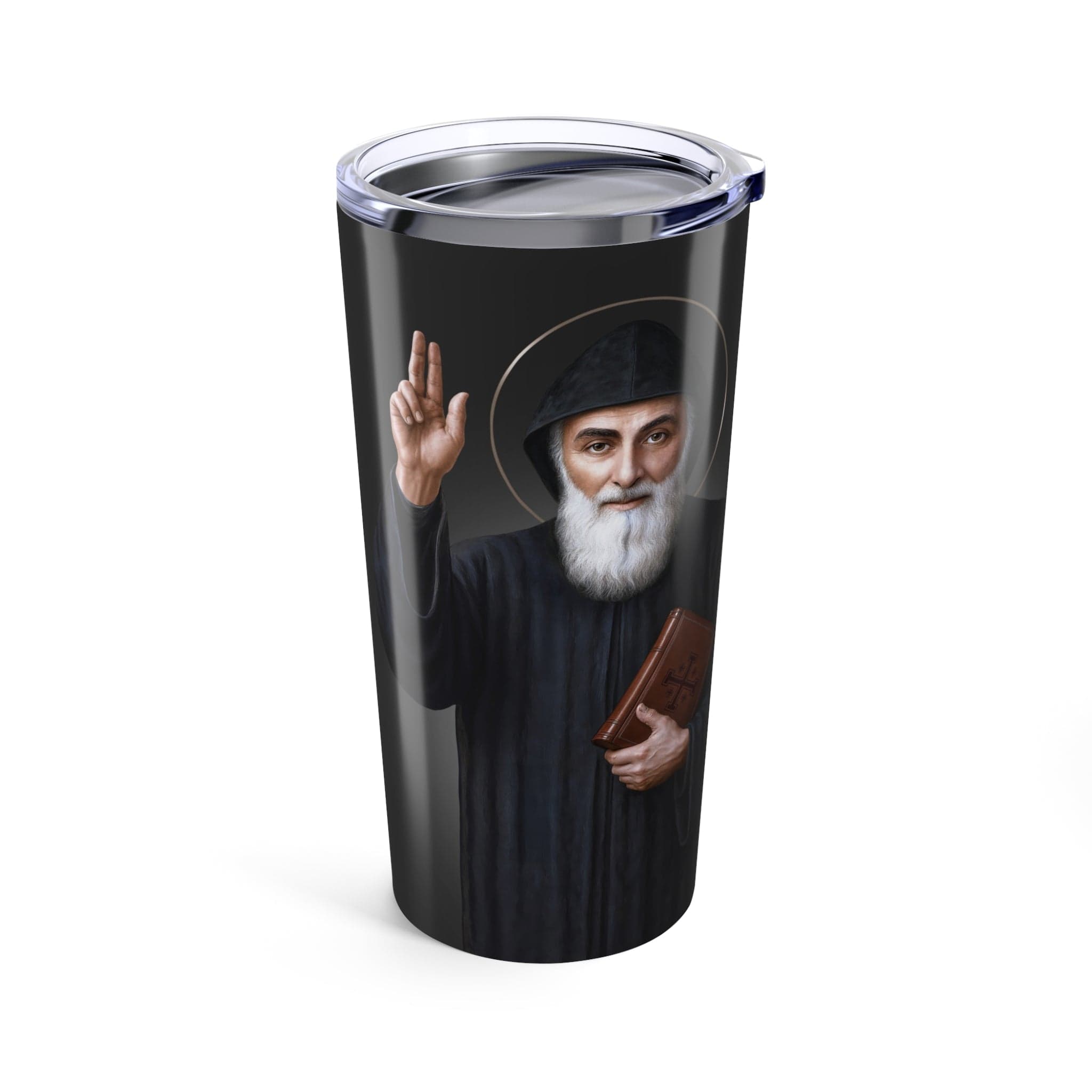 St. Charbel Lord's Prayer Tumbler (Ash 20 oz) Copyright VENXARA