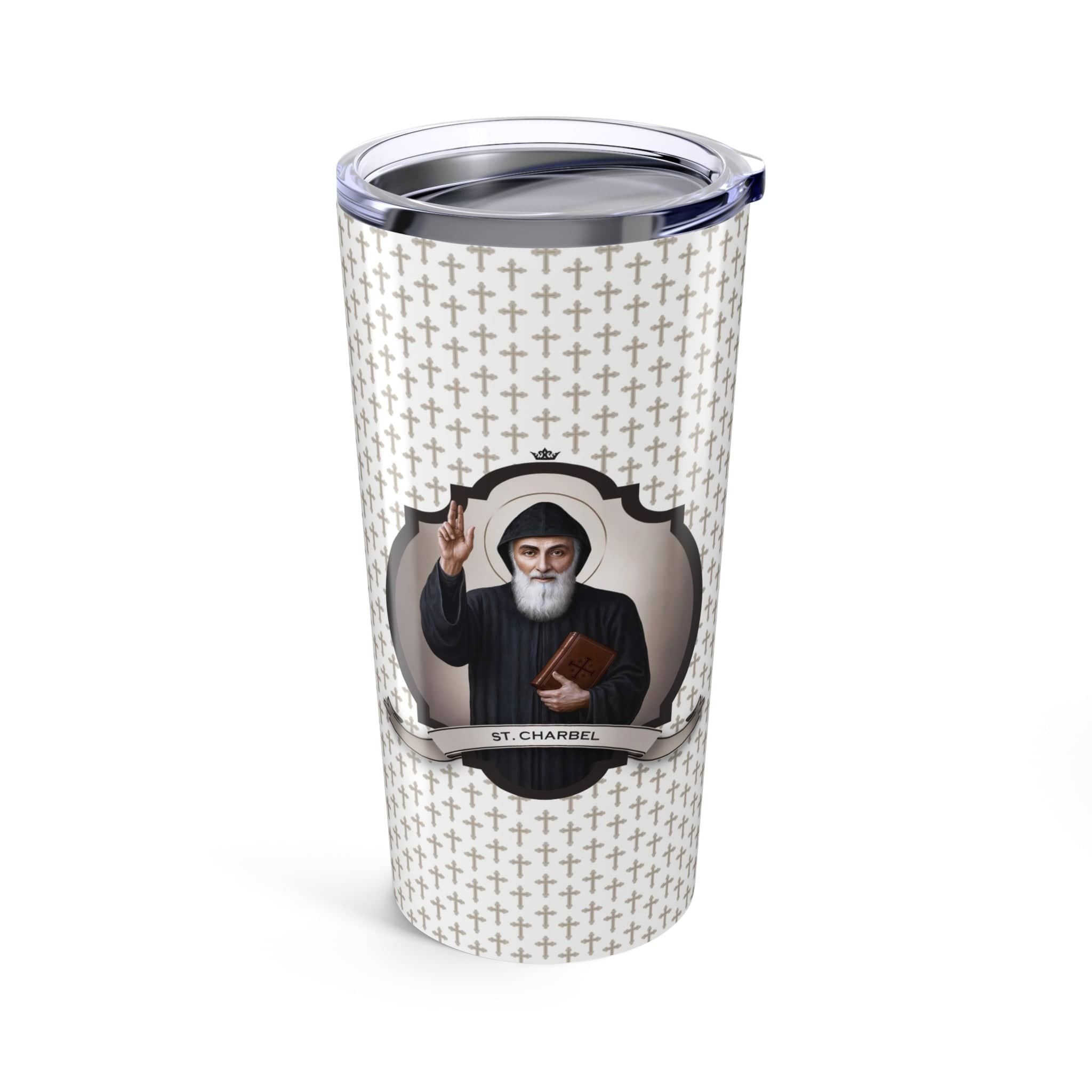 St. Charbel Tumbler (Crosses 20 oz) Copyright VENXARA