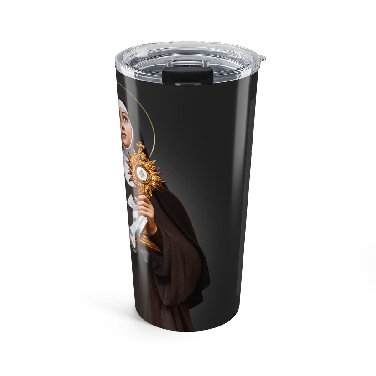 St. Clare of Assisi Lord's Prayer Tumbler (Ash 20 oz) Copyright VENXARA