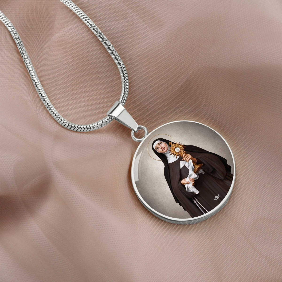 St. Clare of Assisi Pendant Necklace Copyright VENXARA