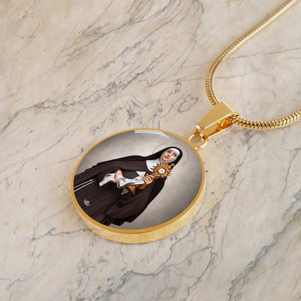 St. Clare of Assisi Pendant Necklace Copyright VENXARA