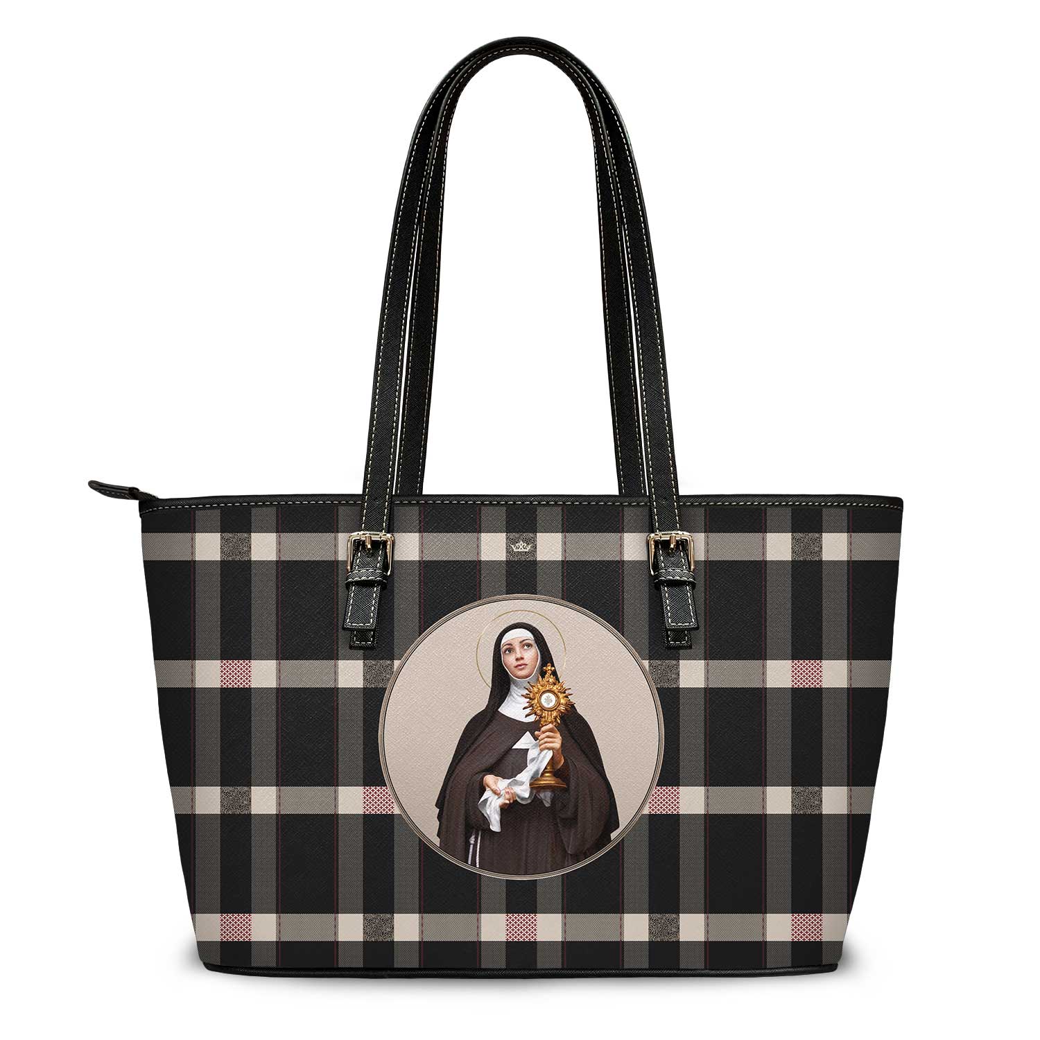 St. Clare of Assisi Tote Bag (Plaid)