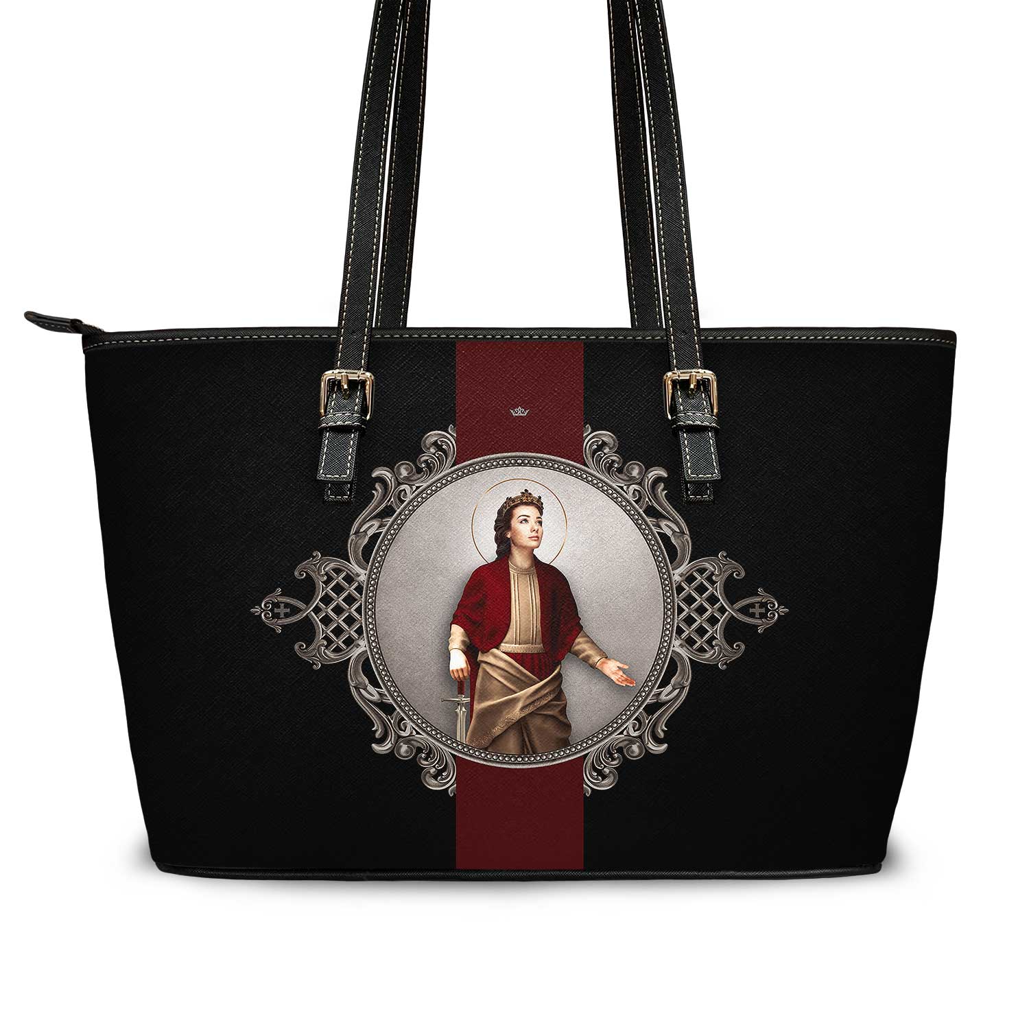 St. Dymphna Medallion Tote Bag (Black)