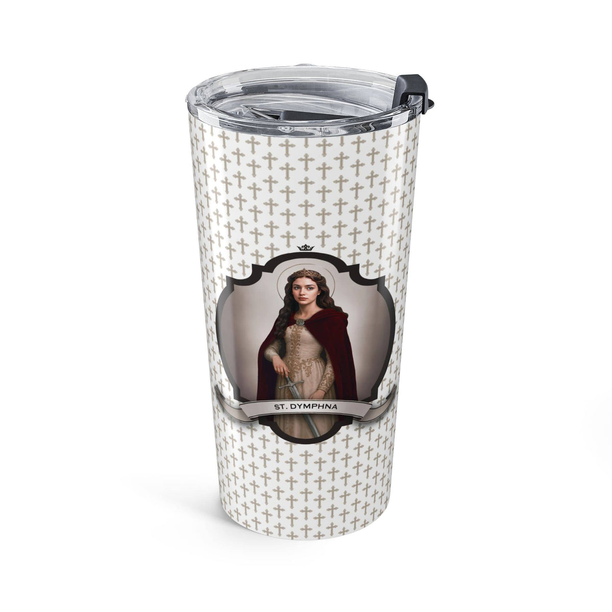 St. Dymphna Tumbler (Crosses 20 oz) Copyright VENXARA