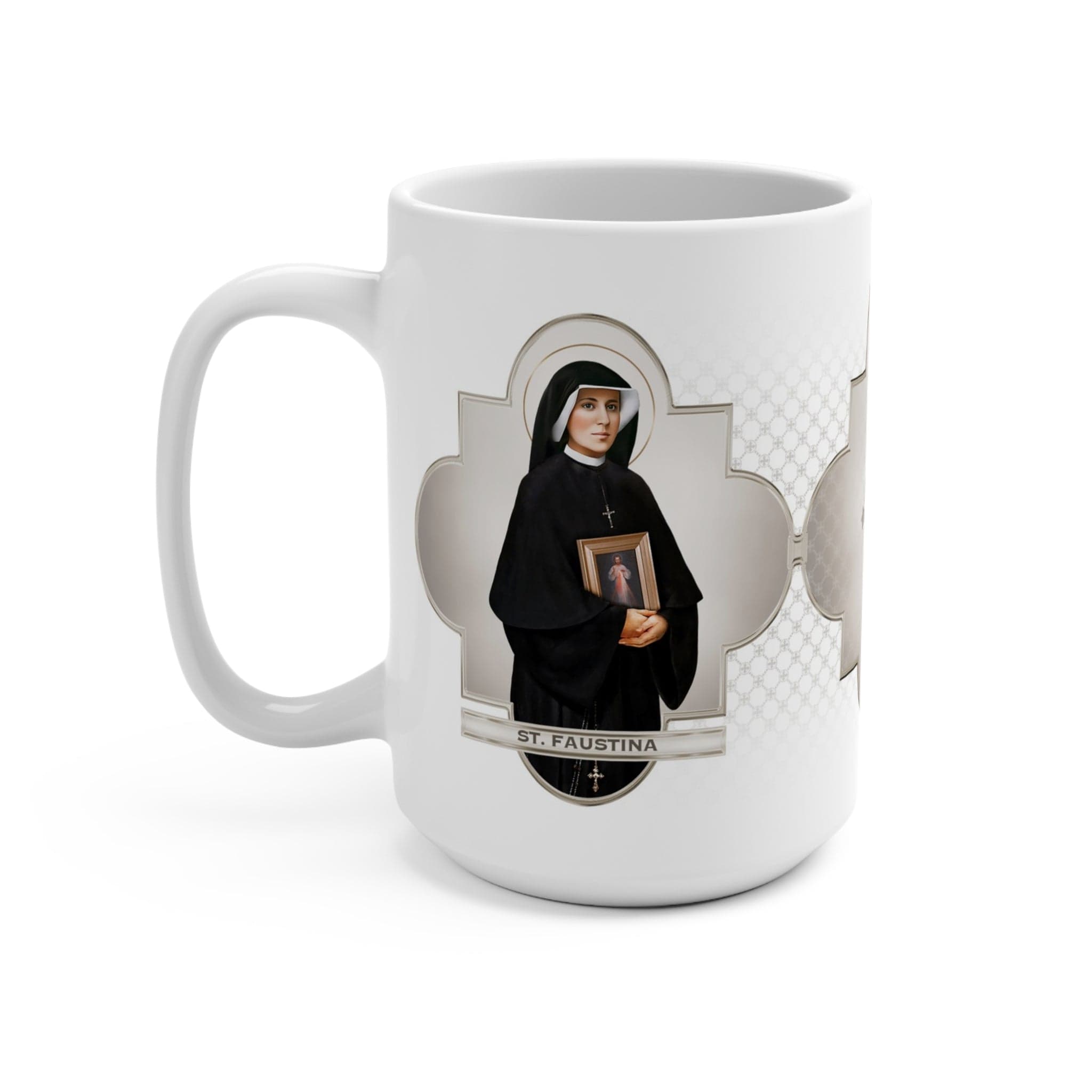 St. Faustina Ceramic Mug (White 15 oz) Copyright VENXARA