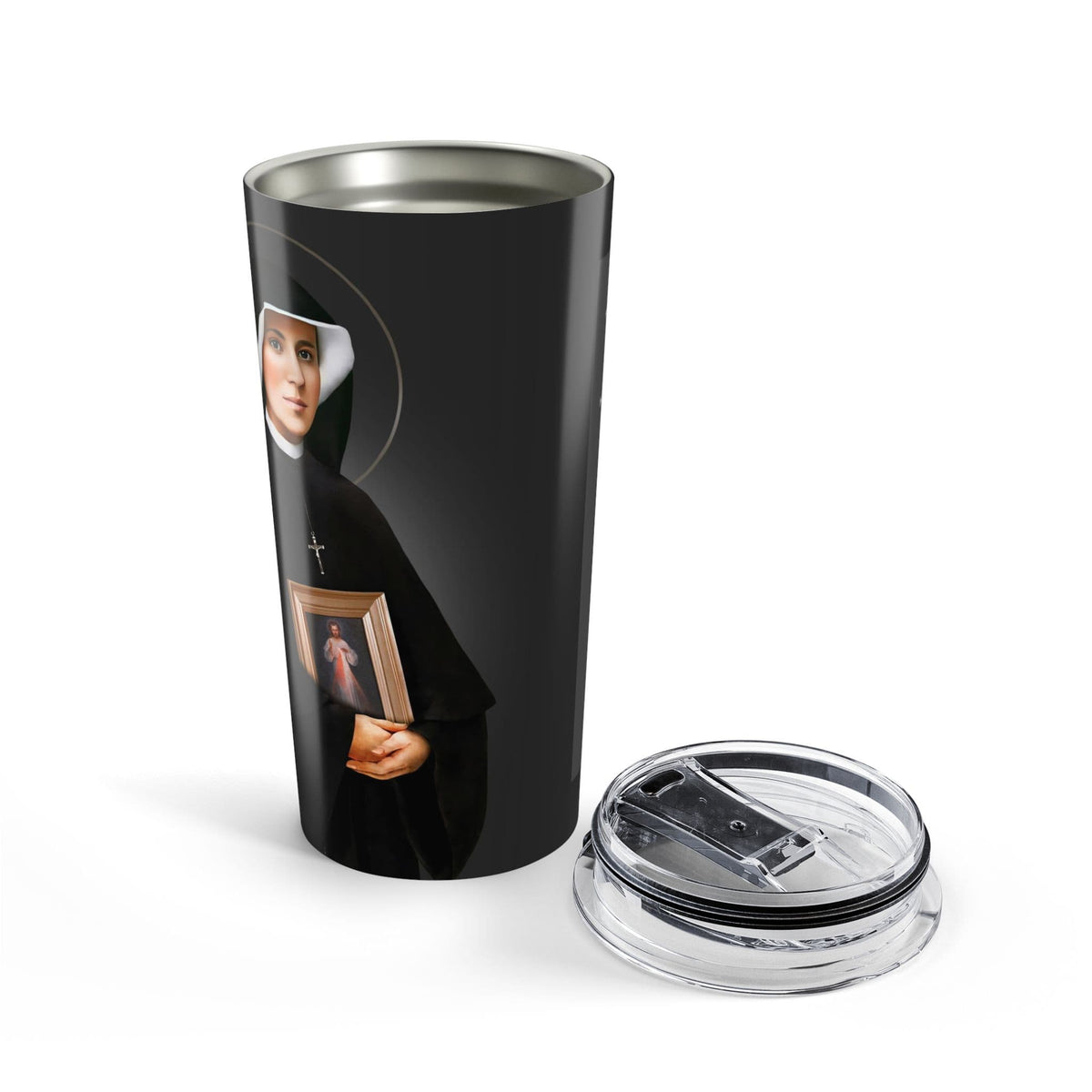 St. Faustina Lord's Prayer Tumbler (Ash 20 oz) Copyright VENXARA
