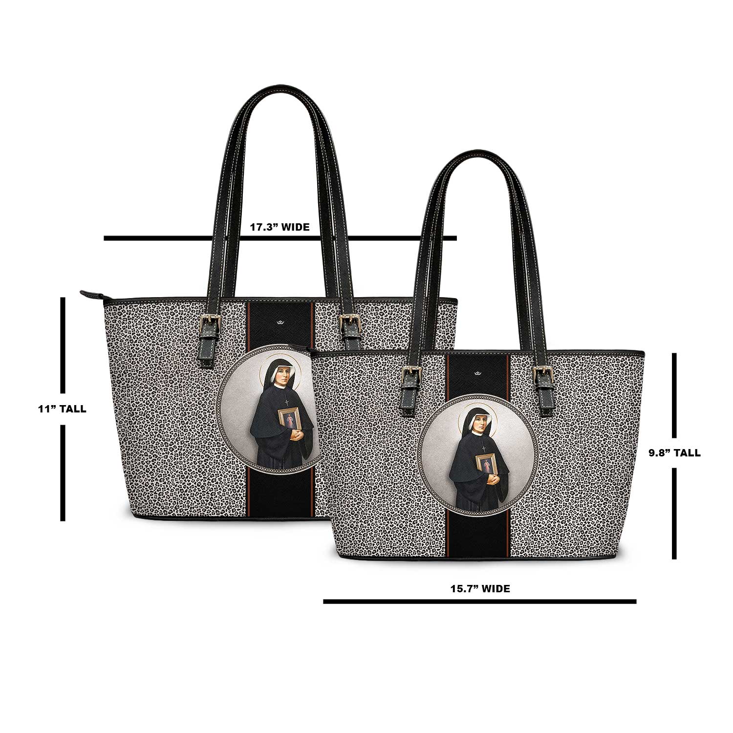 St. Faustina Medallion Tote Bag (Leopard) - VENXARA®