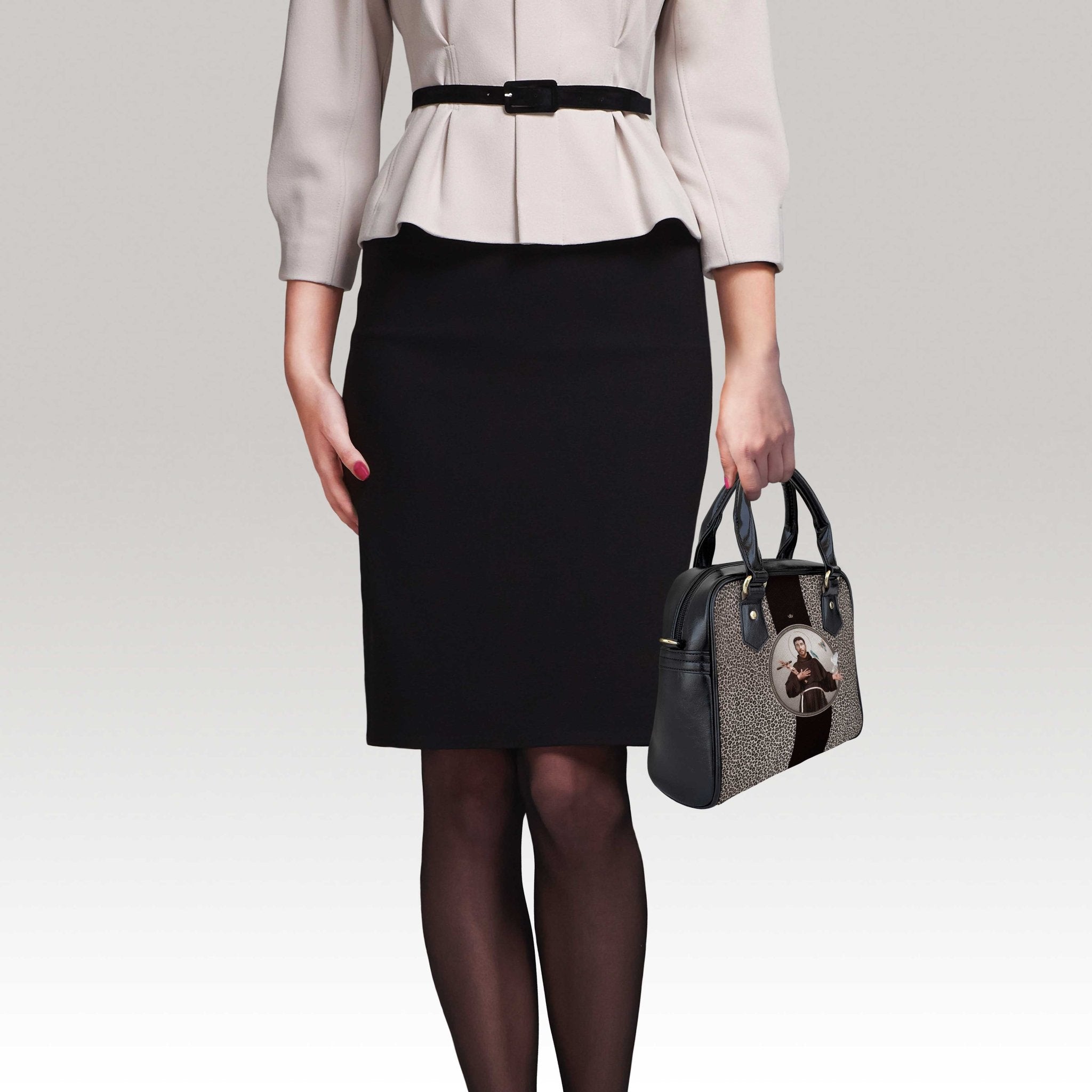 St. Francis of Assisi Medallion Handbag (Leopard) - VENXARA®