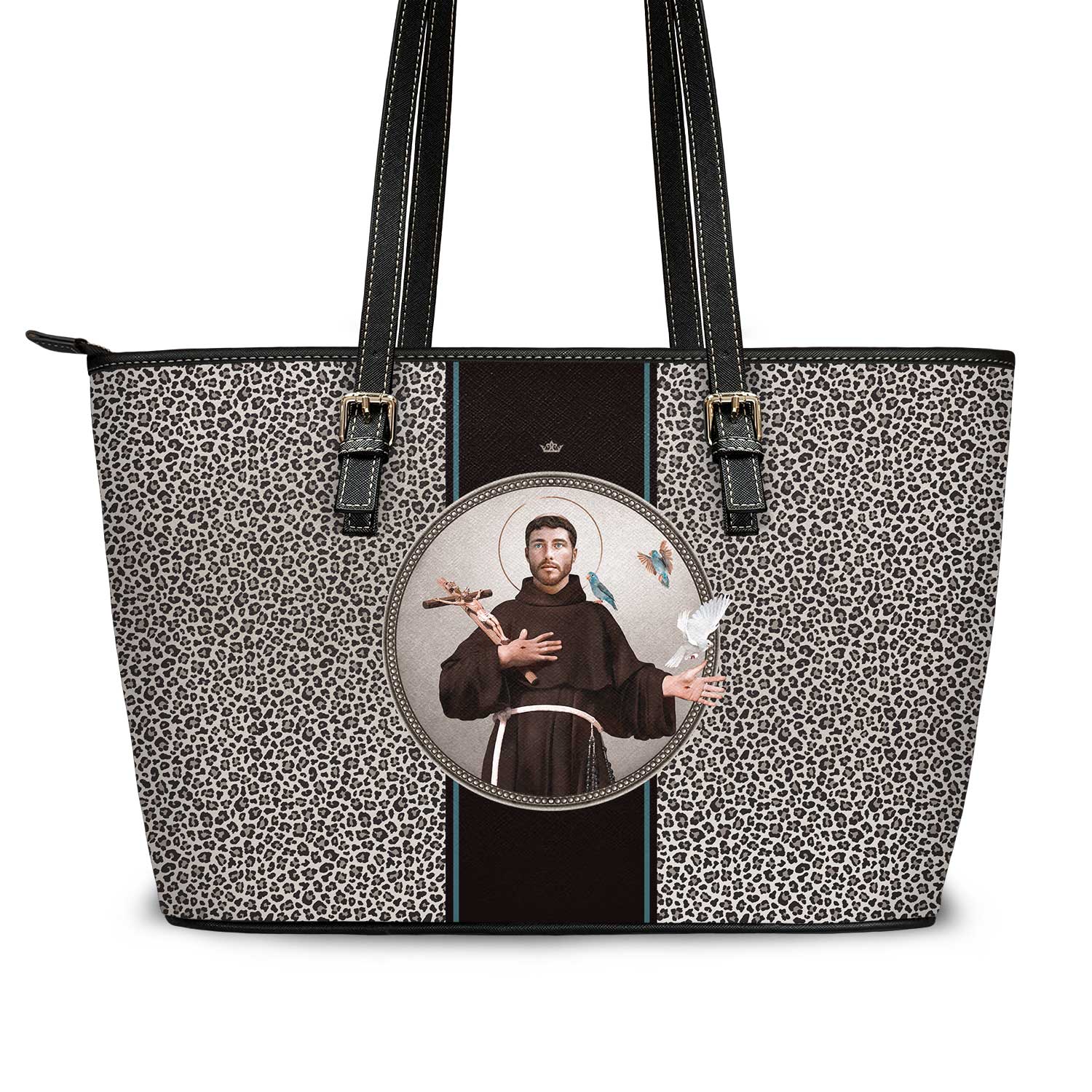 St. Francis of Assisi Medallion Tote Bag (Leopard) - VENXARA®
