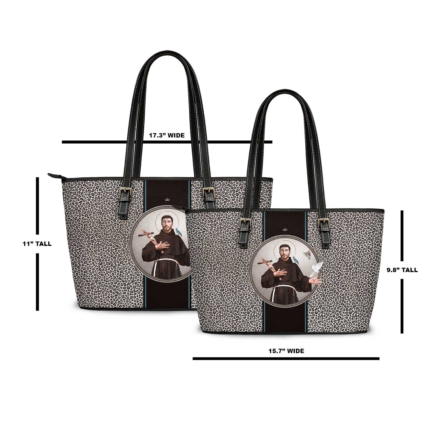 St. Francis of Assisi Medallion Tote Bag (Leopard) - VENXARA®