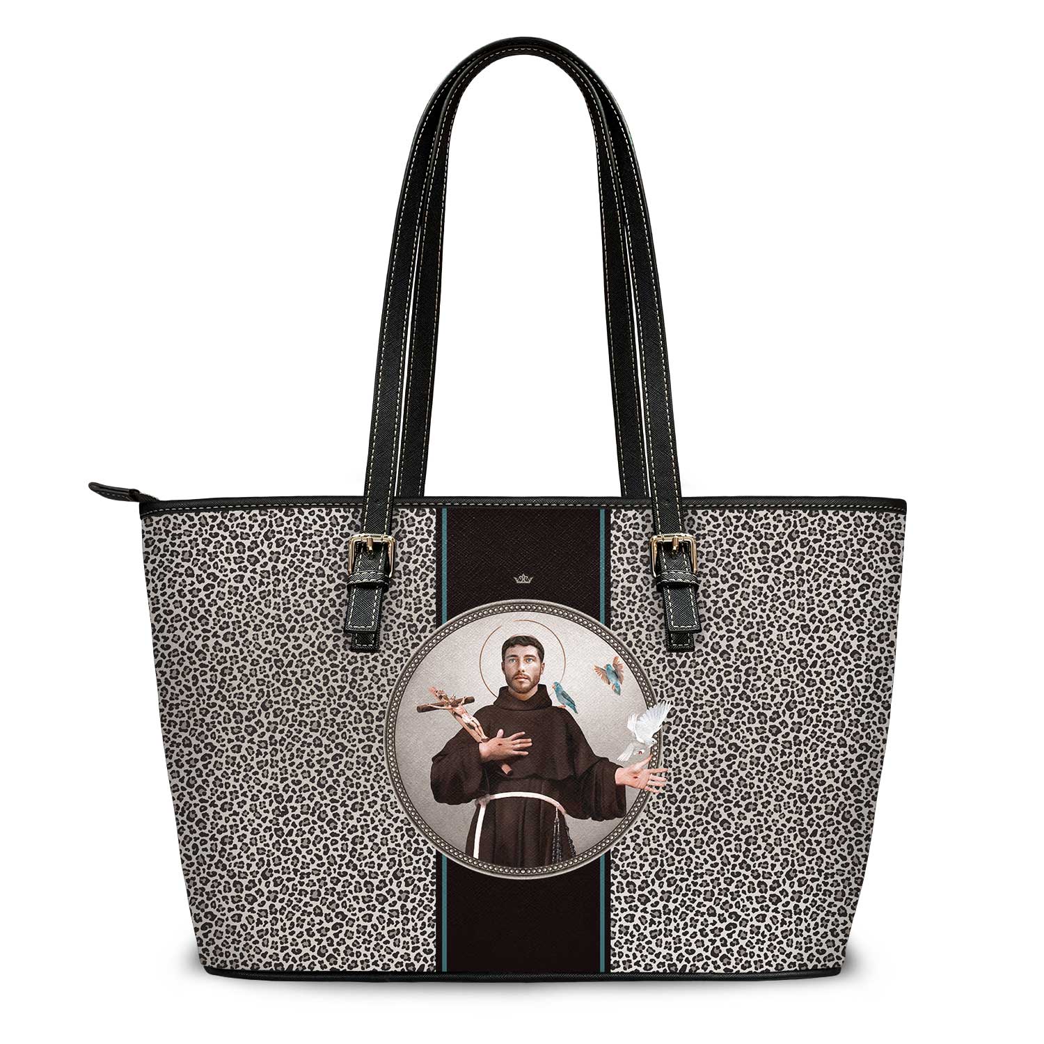 St. Francis of Assisi Medallion Tote Bag (Leopard) - VENXARA®
