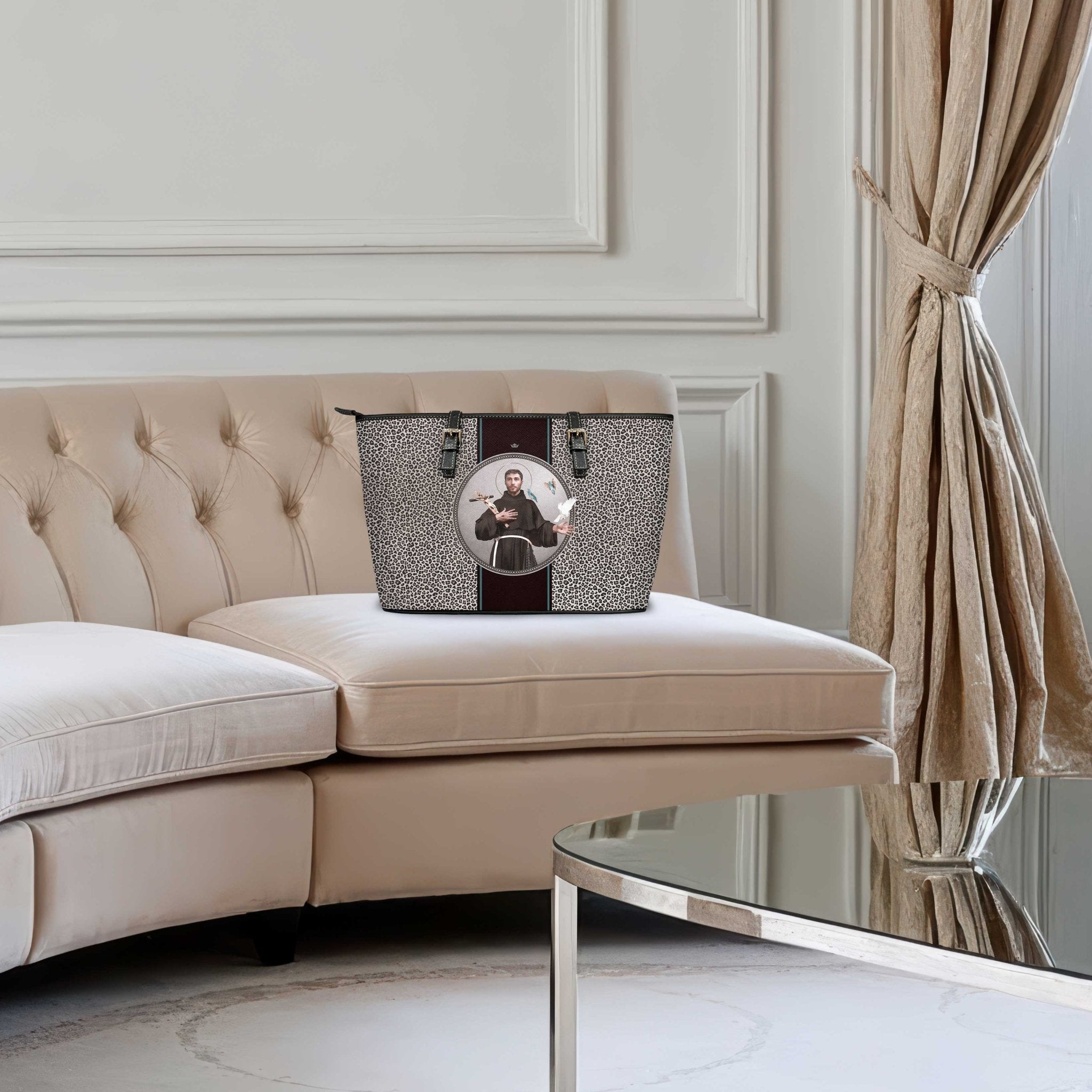 St. Francis of Assisi Medallion Tote Bag (Leopard) - VENXARA®