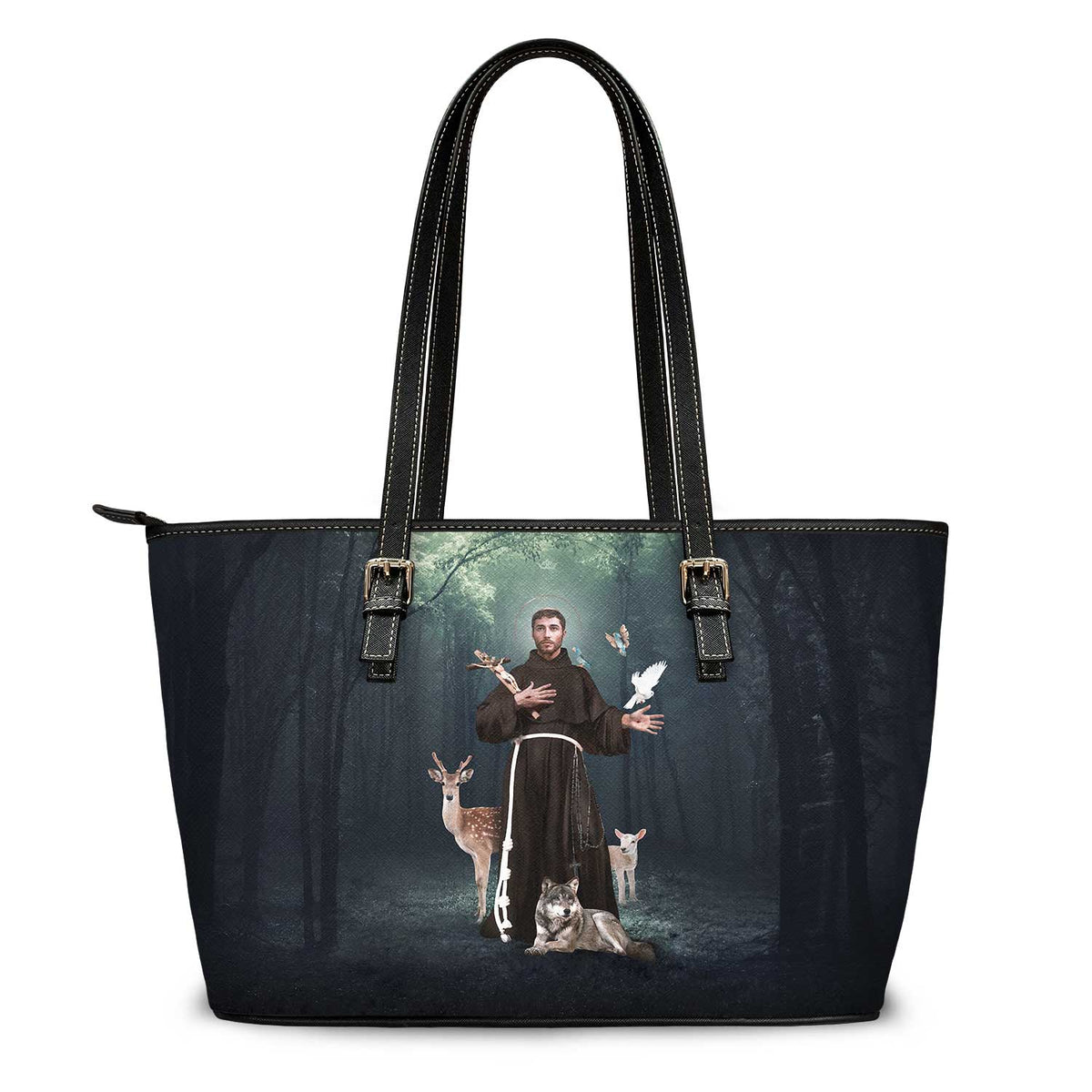 St. Francis of Assisi Tote Bag (Forest) Copyright VENXARA