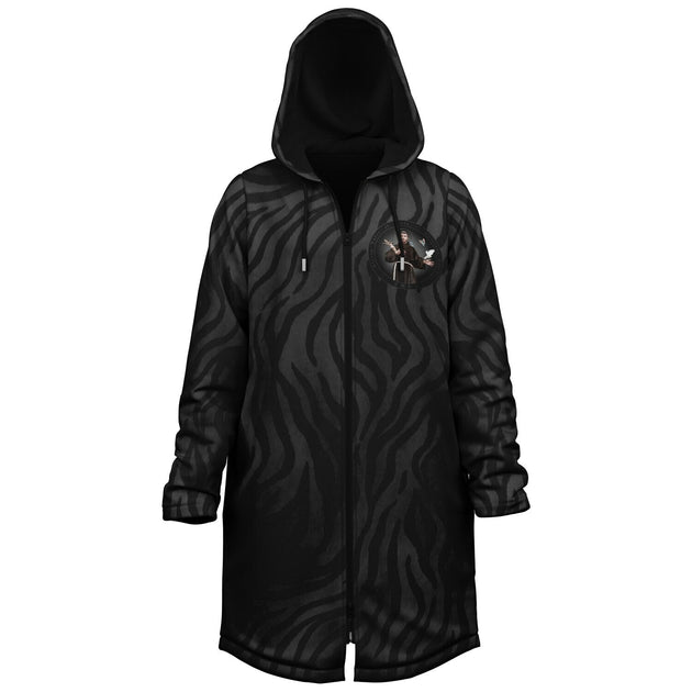 St. Francis of Assisi Zipper Microfleece Cloak (Black Platinum Stripe)