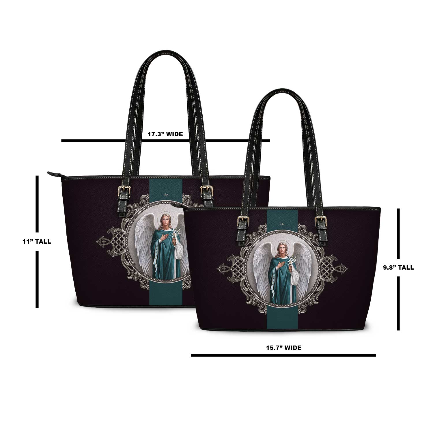 St. Gabriel the Archangel Medallion Tote Bag (Black) - VENXARA®