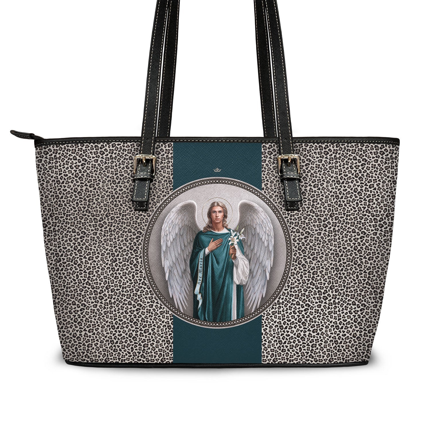 St. Gabriel the Archangel Medallion Tote Bag (Leopard) - VENXARA®