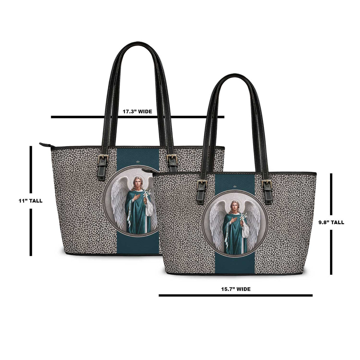 St. Gabriel the Archangel Medallion Tote Bag (Leopard) Copyright VENXARA