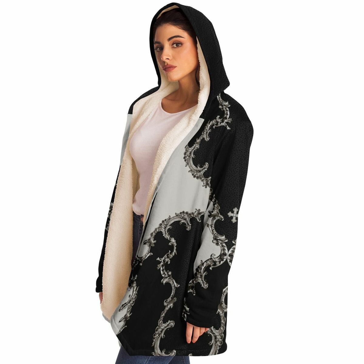 St. Gemma Galgani Microfleece Cloak (Baroque Leopard) Copyright VENXARA