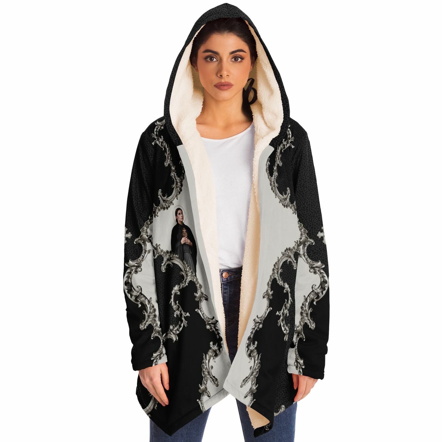 St. Gemma Galgani Microfleece Cloak (Baroque Leopard) - VENXARA®