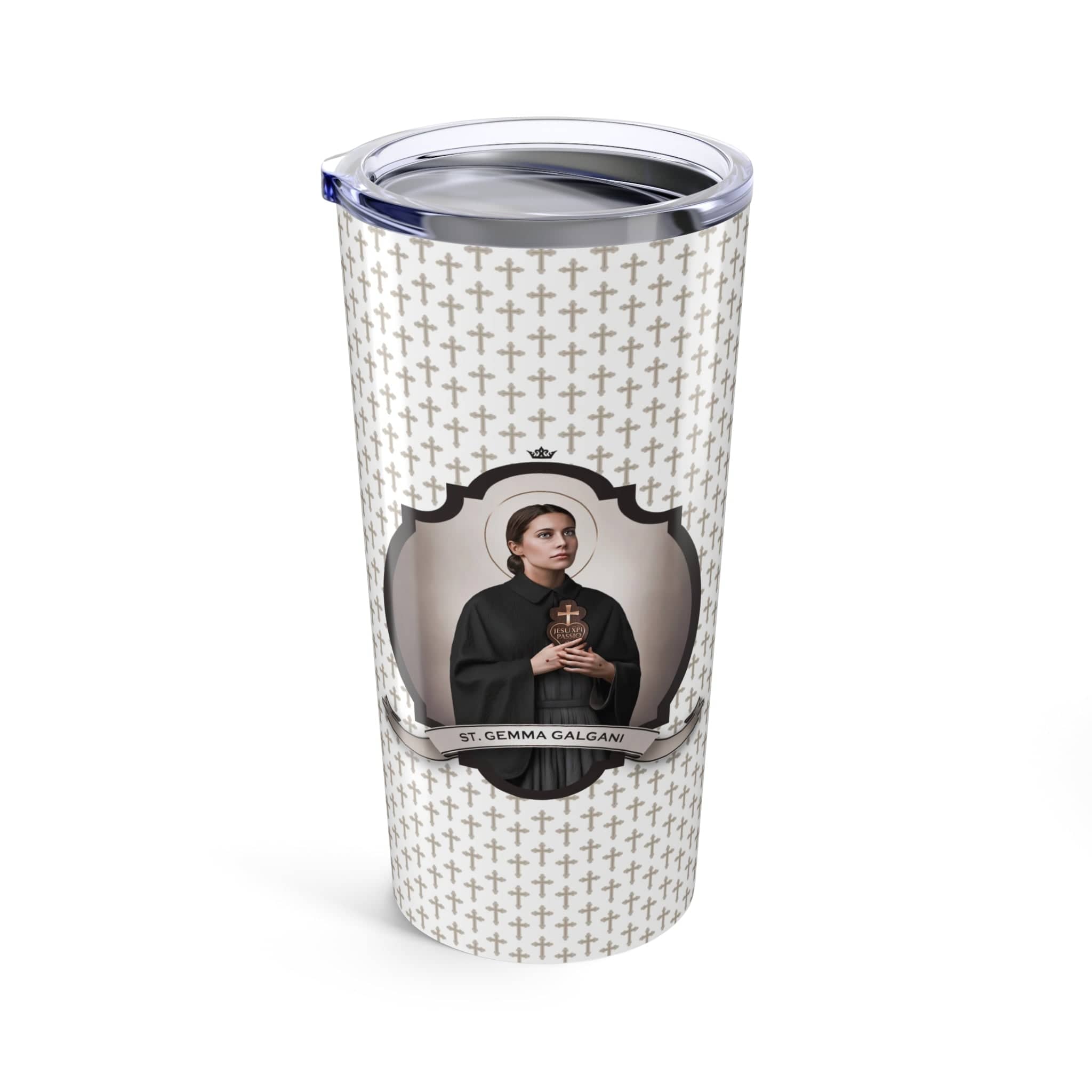 St. Gemma Galgani Tumbler (Crosses 20 oz) Copyright VENXARA