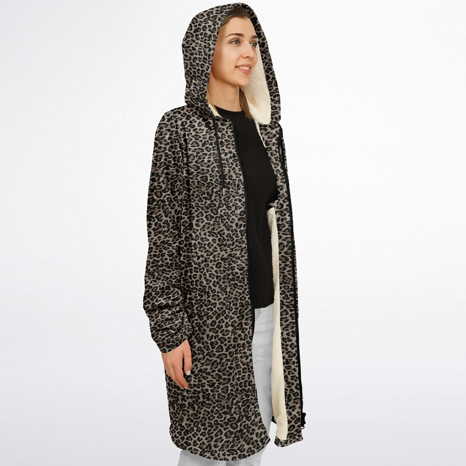 St. Gemma Galgani Zipper Microfleece Cloak (Bold Leopard) - VENXARA®