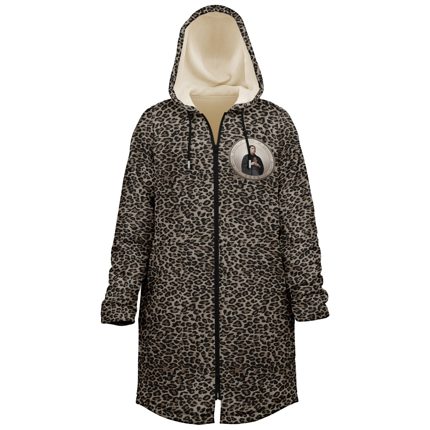 St. Gemma Galgani Zipper Microfleece Cloak (Bold Leopard) - VENXARA®