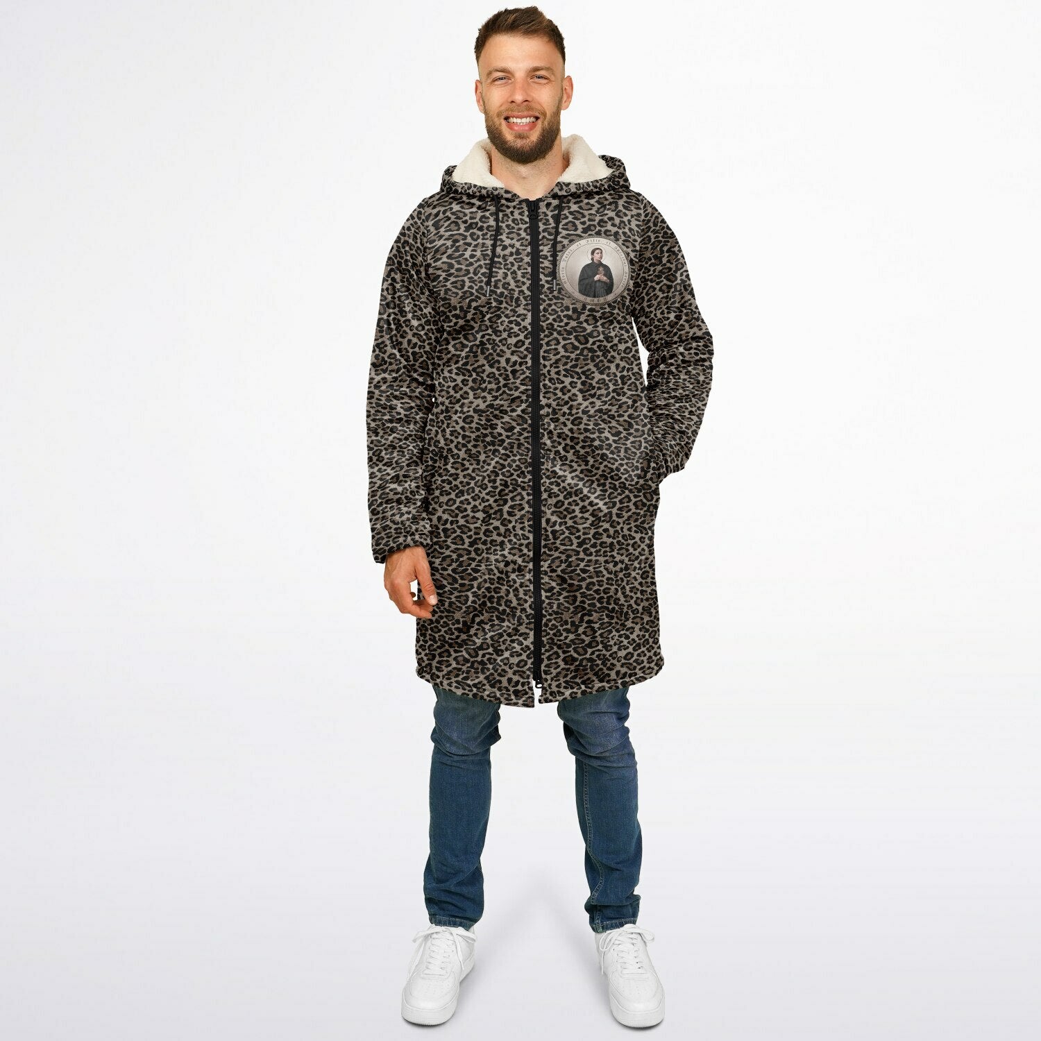 St. Gemma Galgani Zipper Microfleece Cloak (Bold Leopard) - VENXARA®