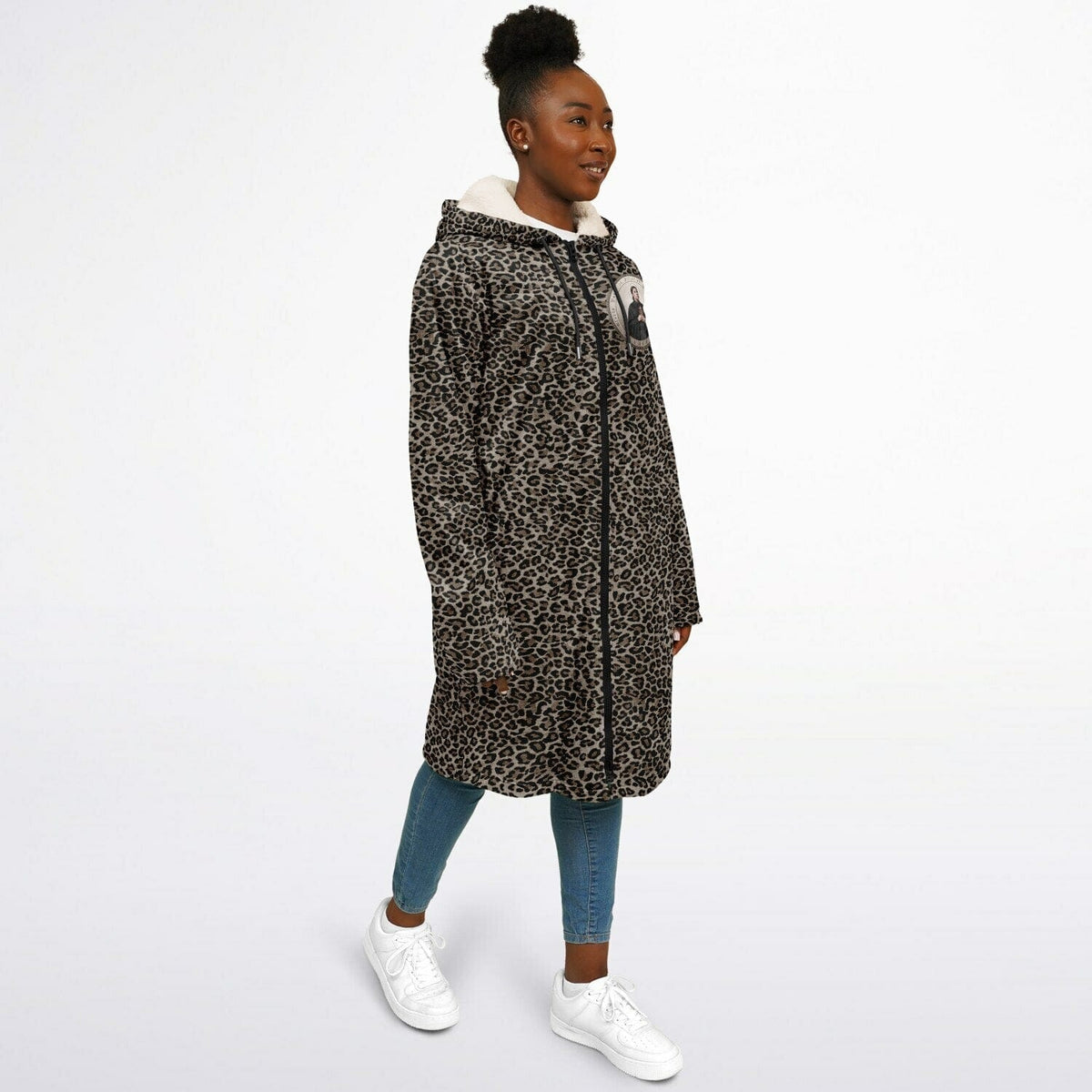 St. Gemma Galgani Zipper Microfleece Cloak (Bold Leopard) Copyright VENXARA