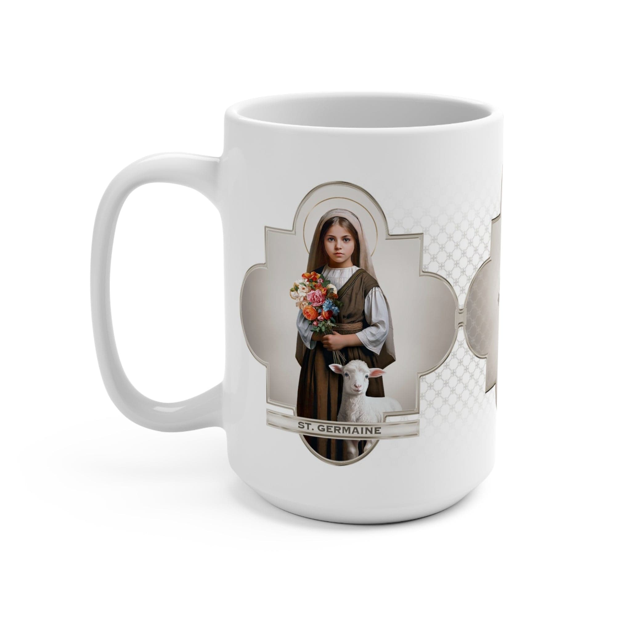 St. Germaine Cousin Ceramic Mug (White 15 oz) Copyright VENXARA