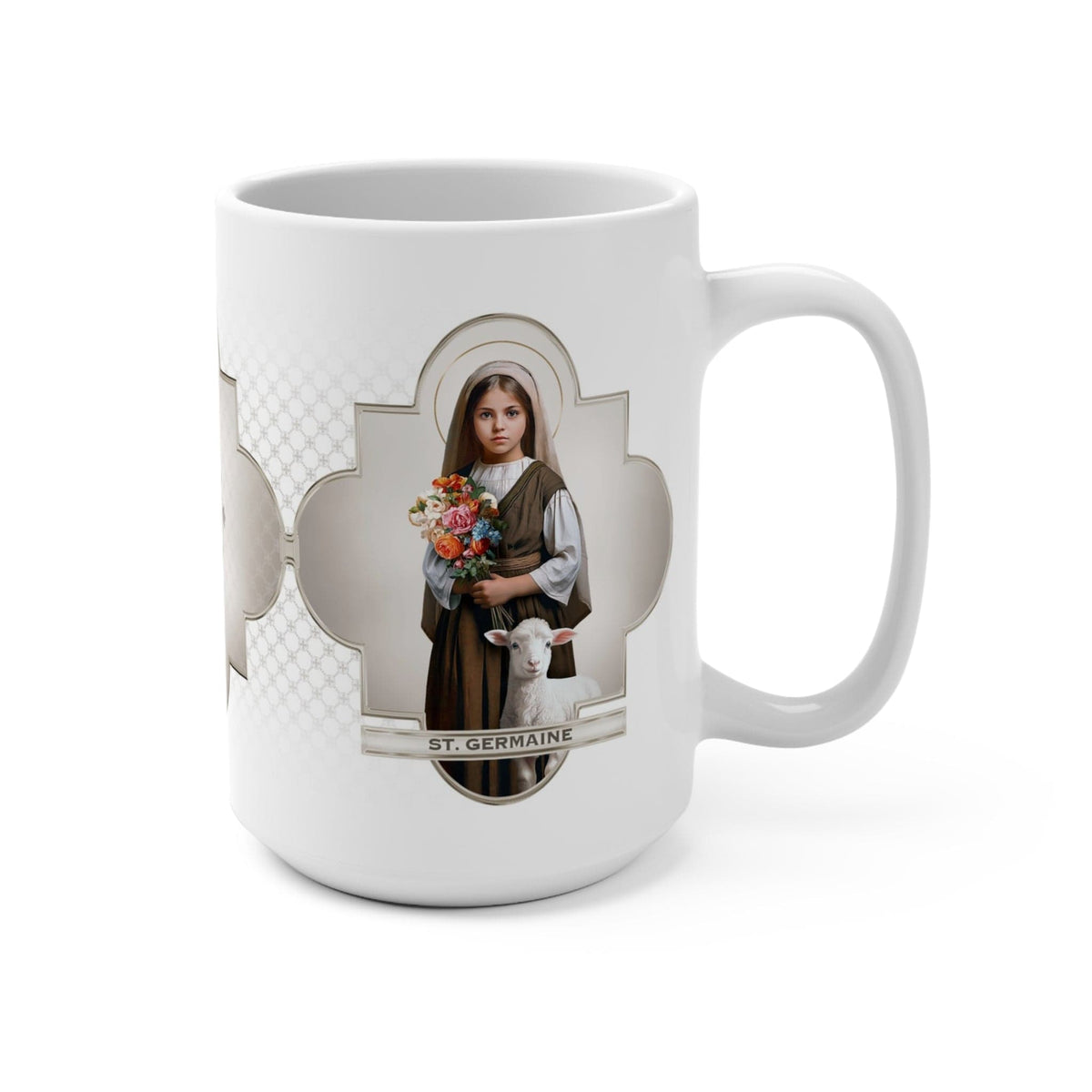 St. Germaine Cousin Ceramic Mug (White 15 oz) Copyright VENXARA