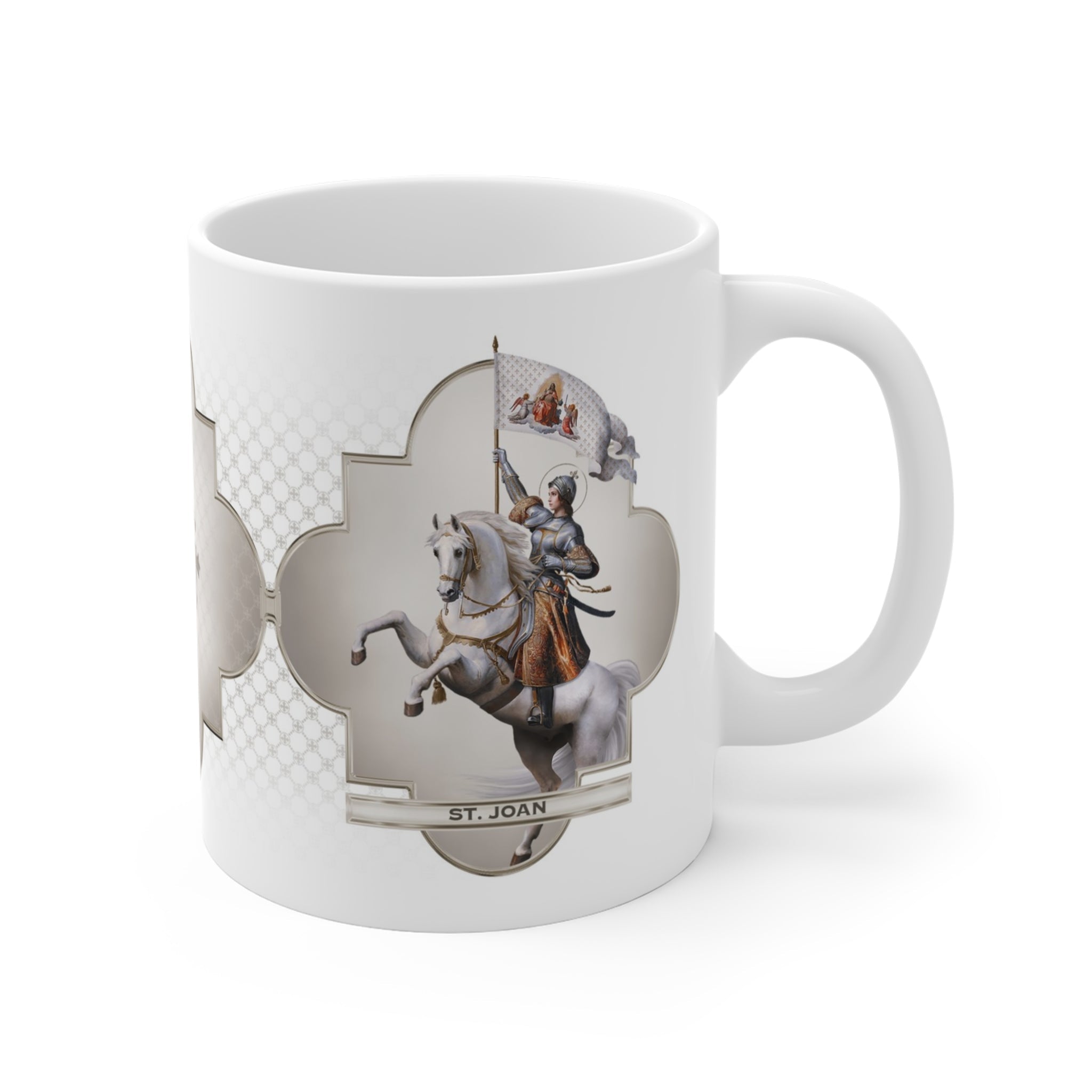 St. Joan of Arc Ceramic Mug (White 11 oz) - VENXARA®